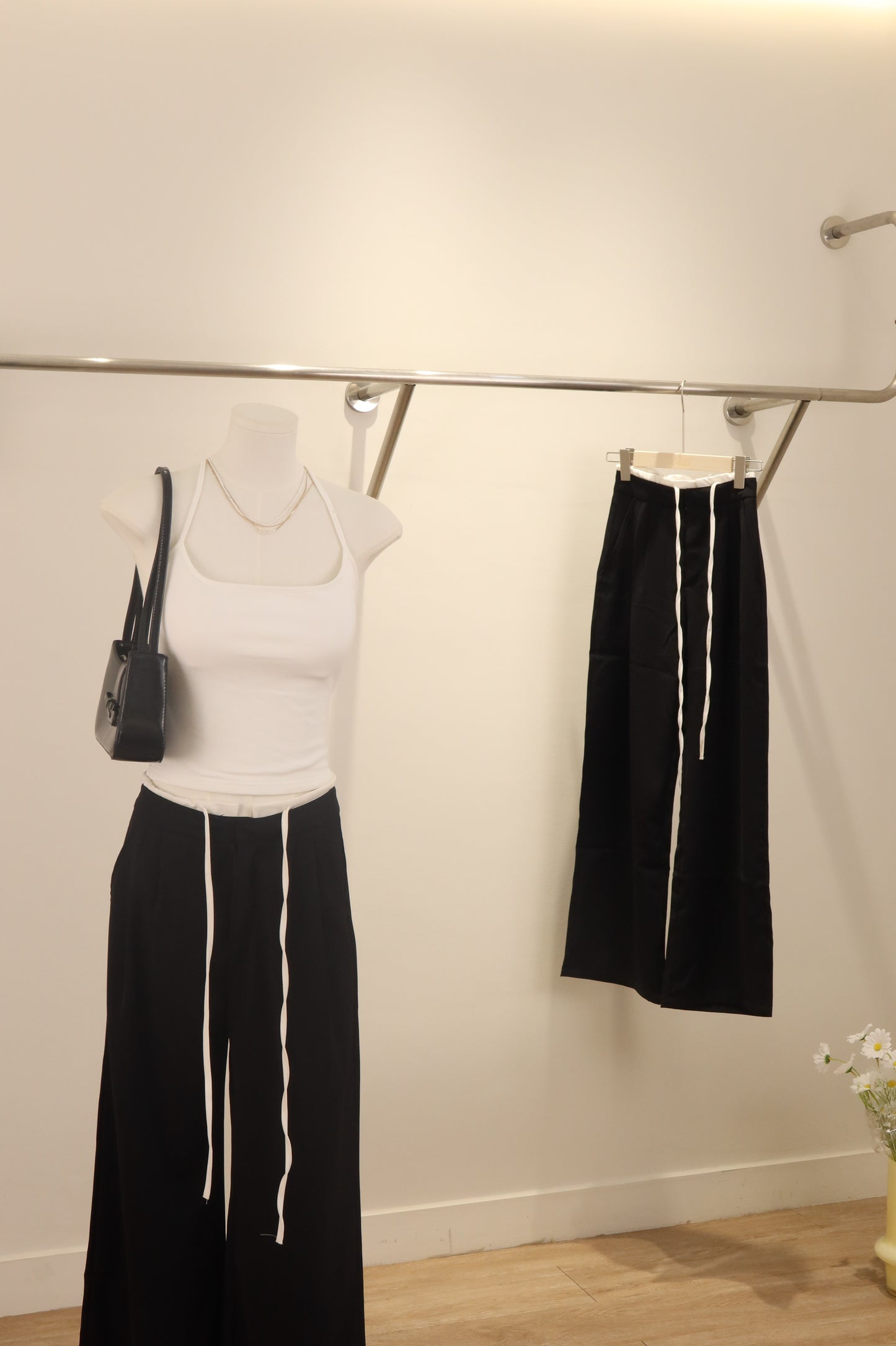 White accent trousers