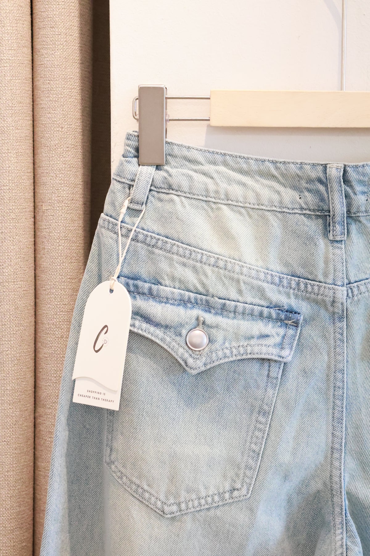AUD Light Blue Straight-Leg Jeans- BACK POCKET