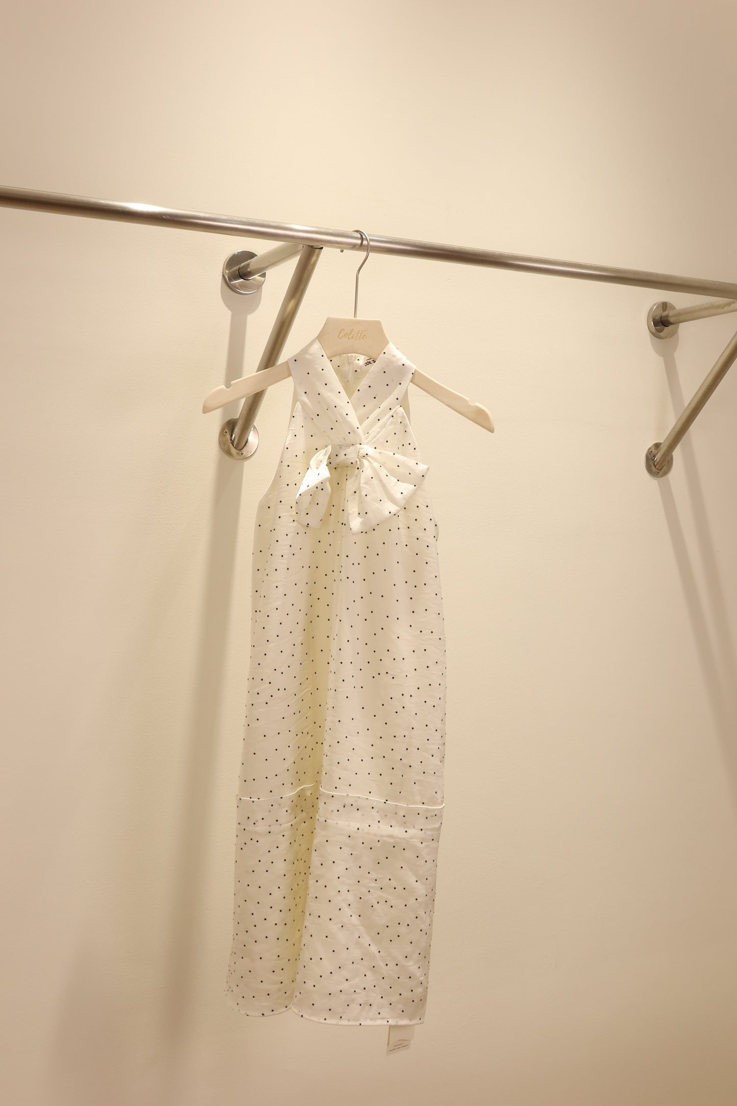 White Polkadot dress