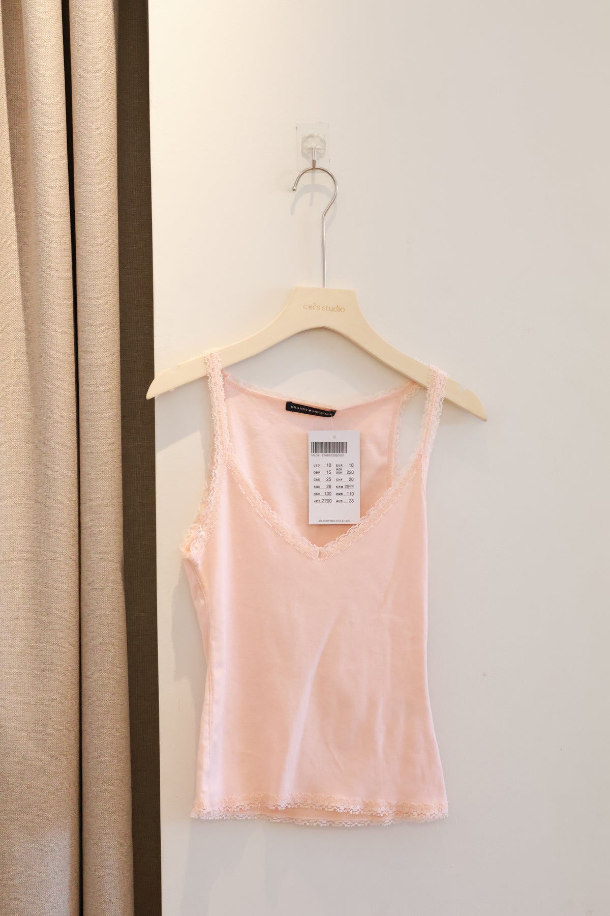 BRANDY Arden Lace Tank- LIGHT PINK