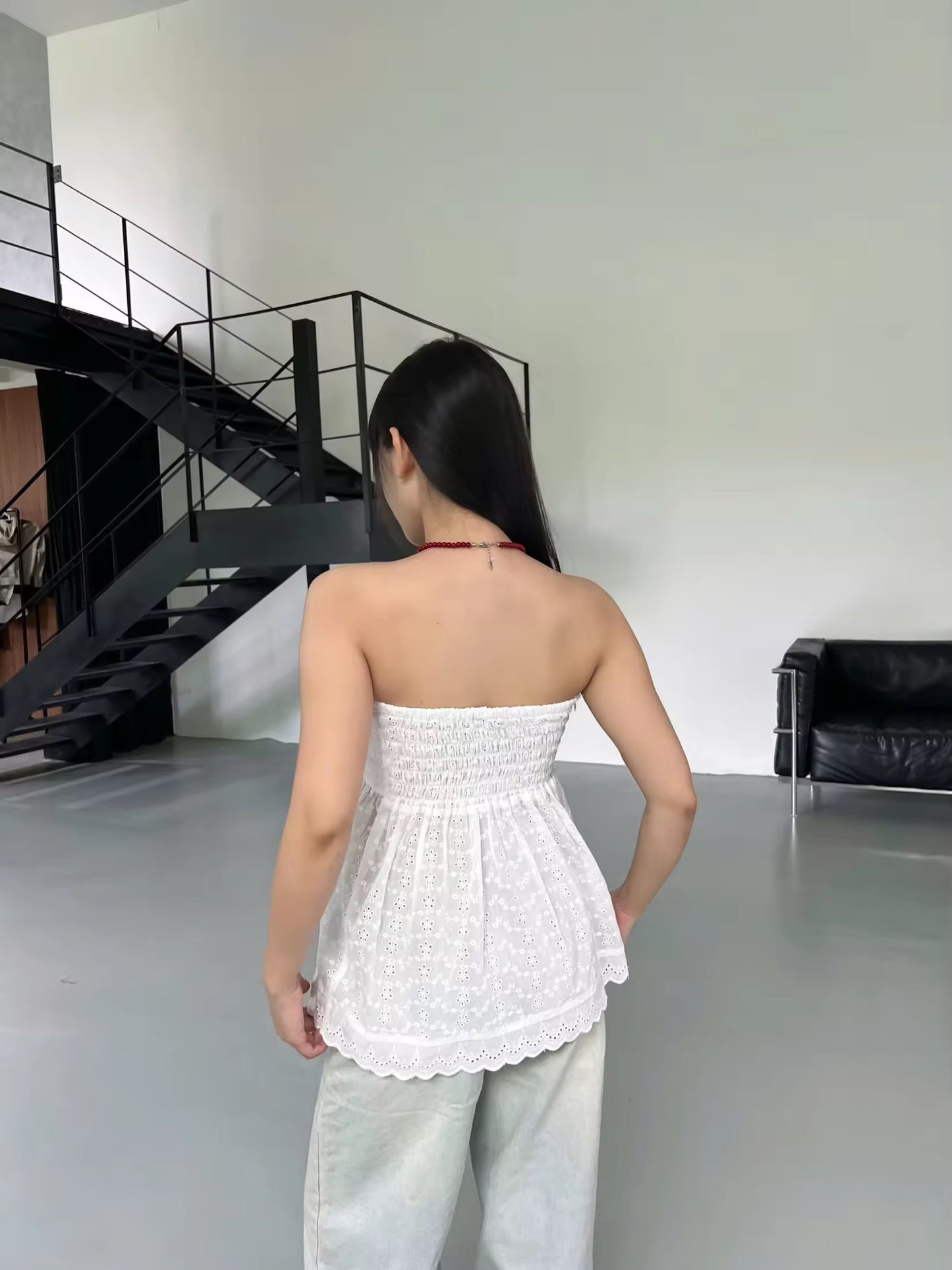 tube lace flowy top