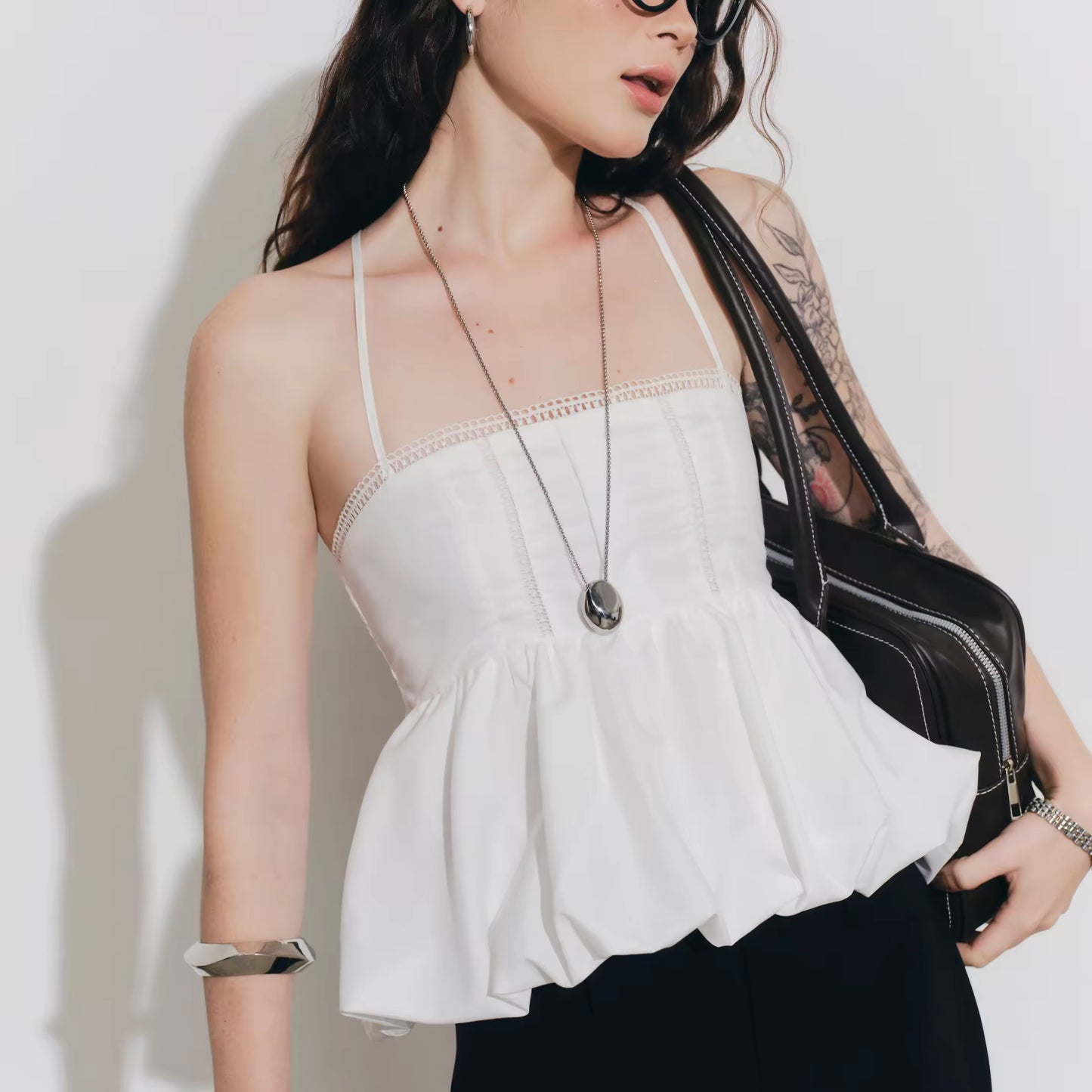 Cotton crossback flowy top