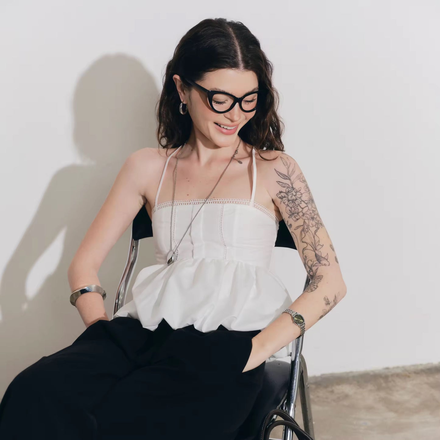 Cotton crossback flowy top