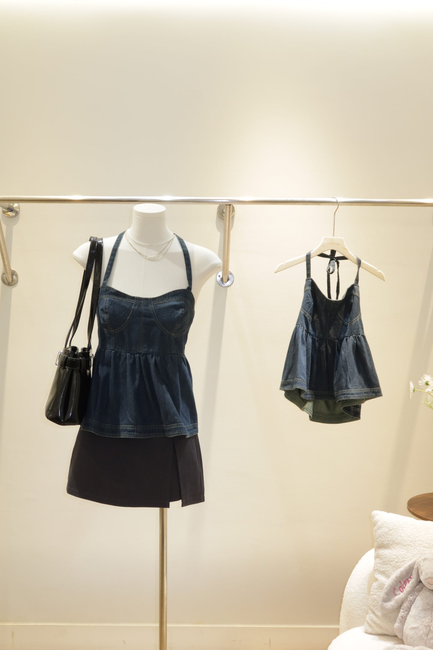 Denim halter