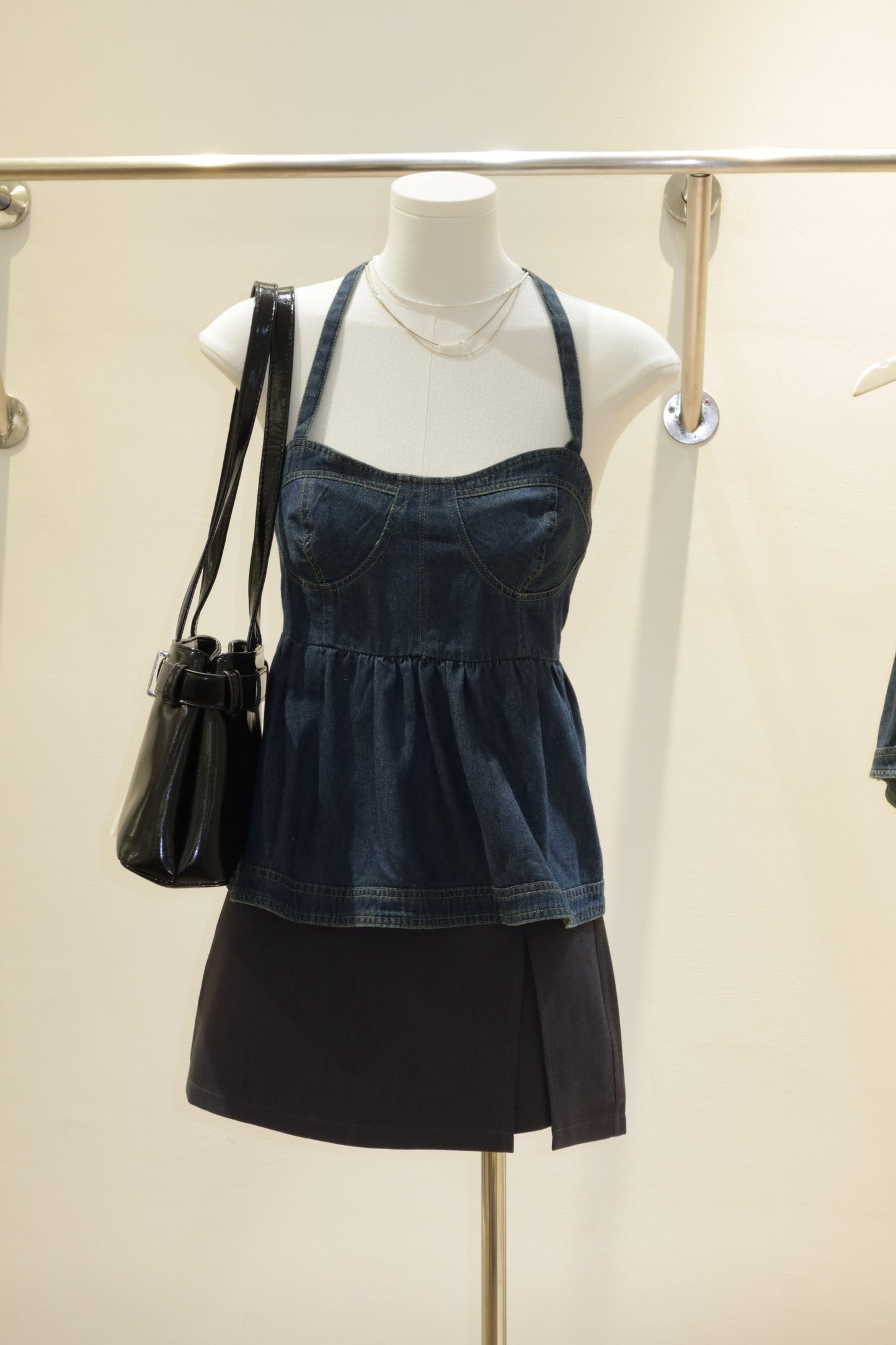 Denim halter