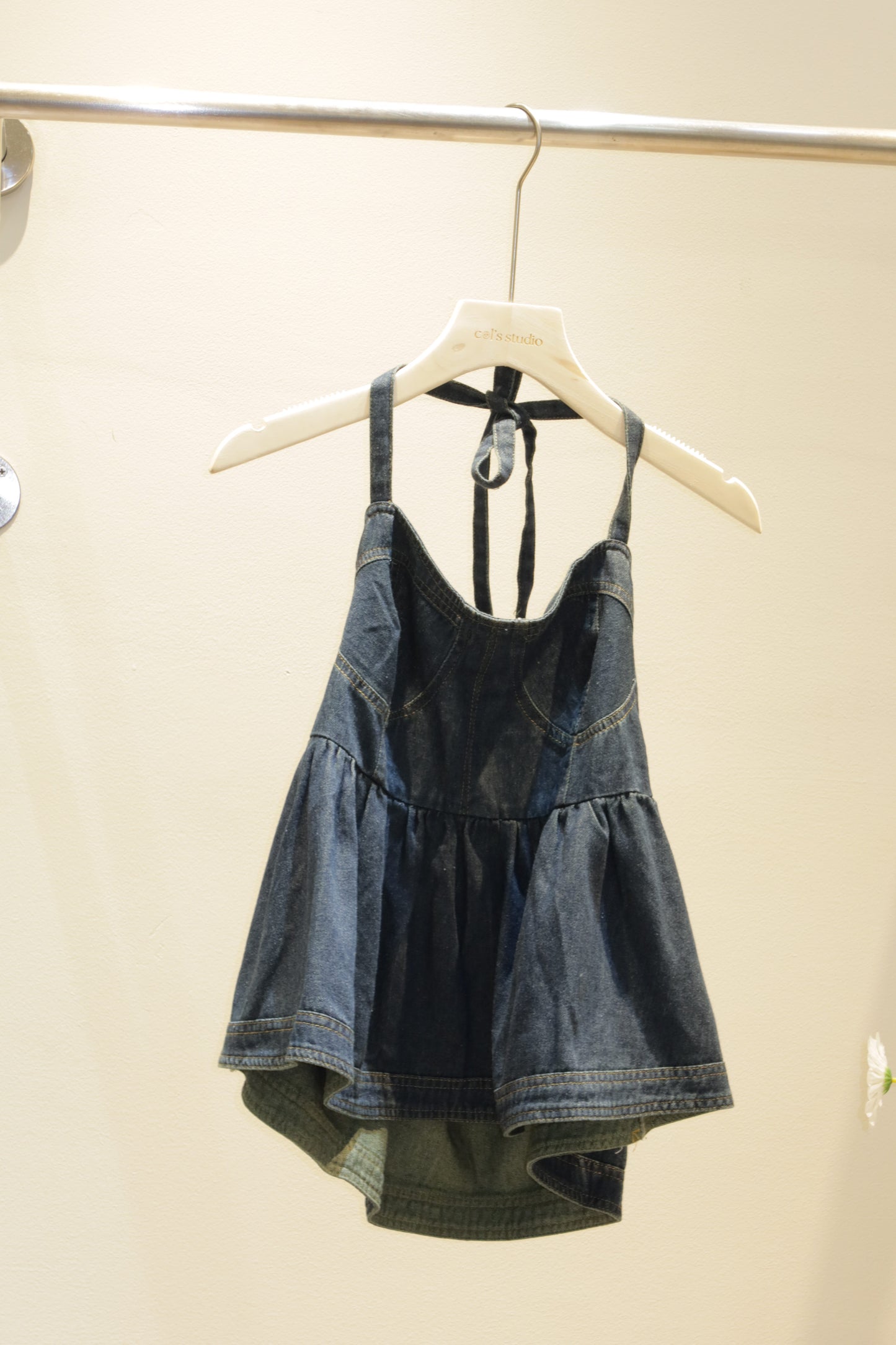 Denim halter