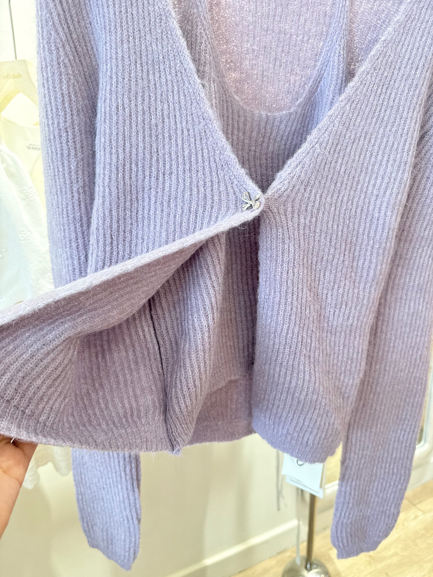 Purple long sleeve attached tank top