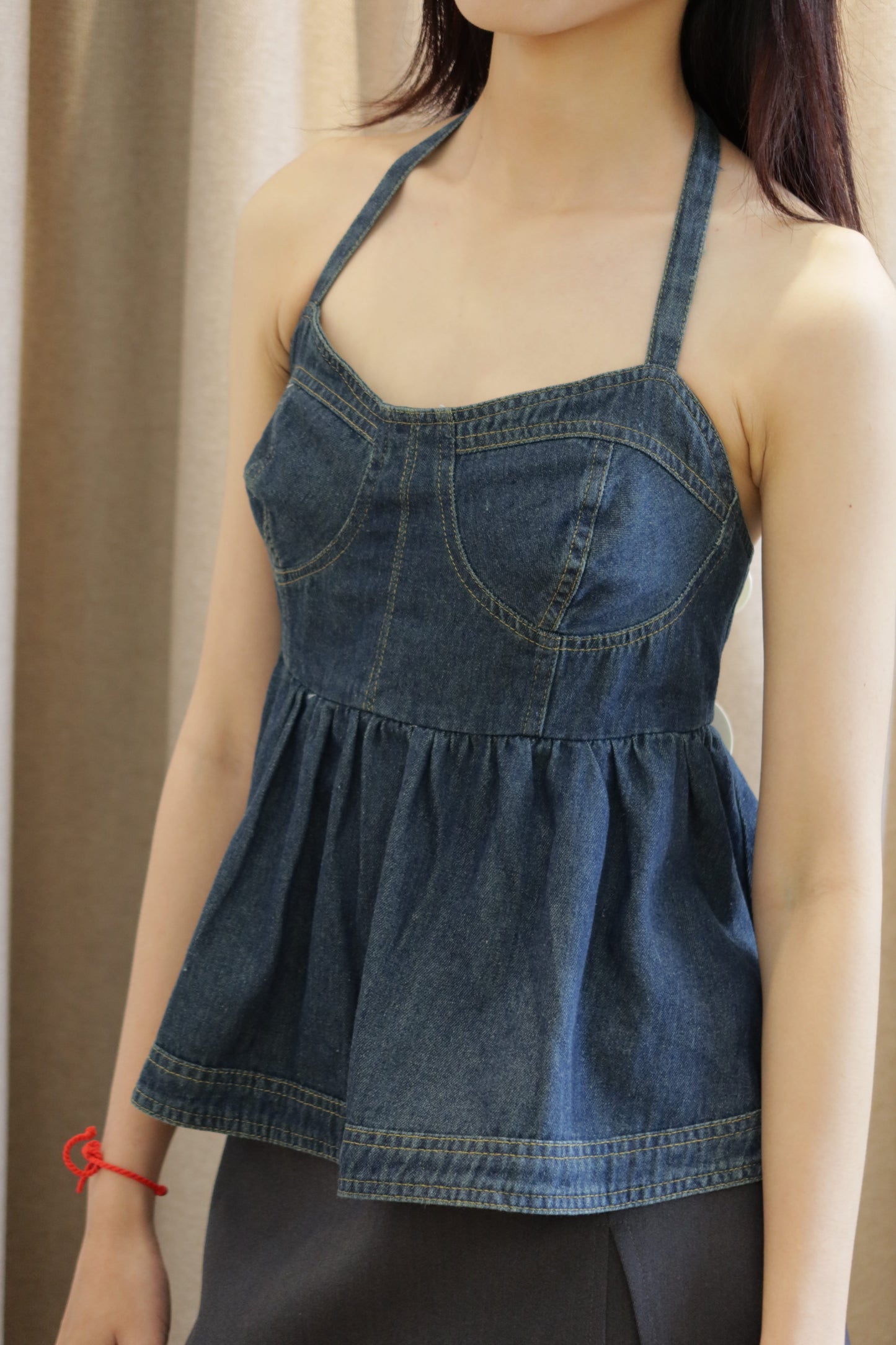 Denim halter