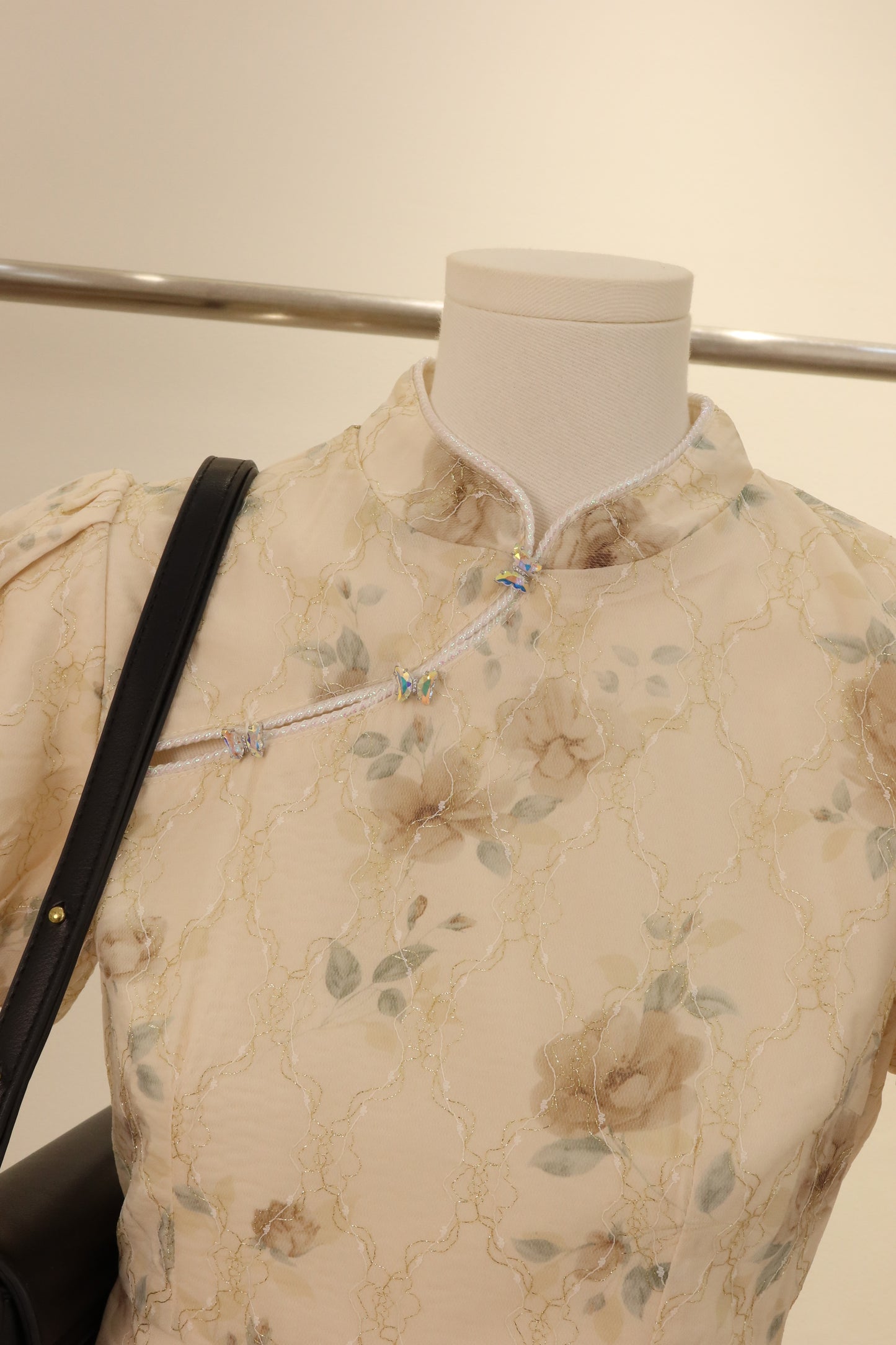 Green forest qipao dress