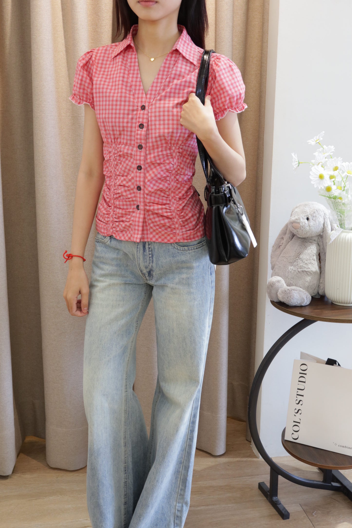 Runched detailed blouse