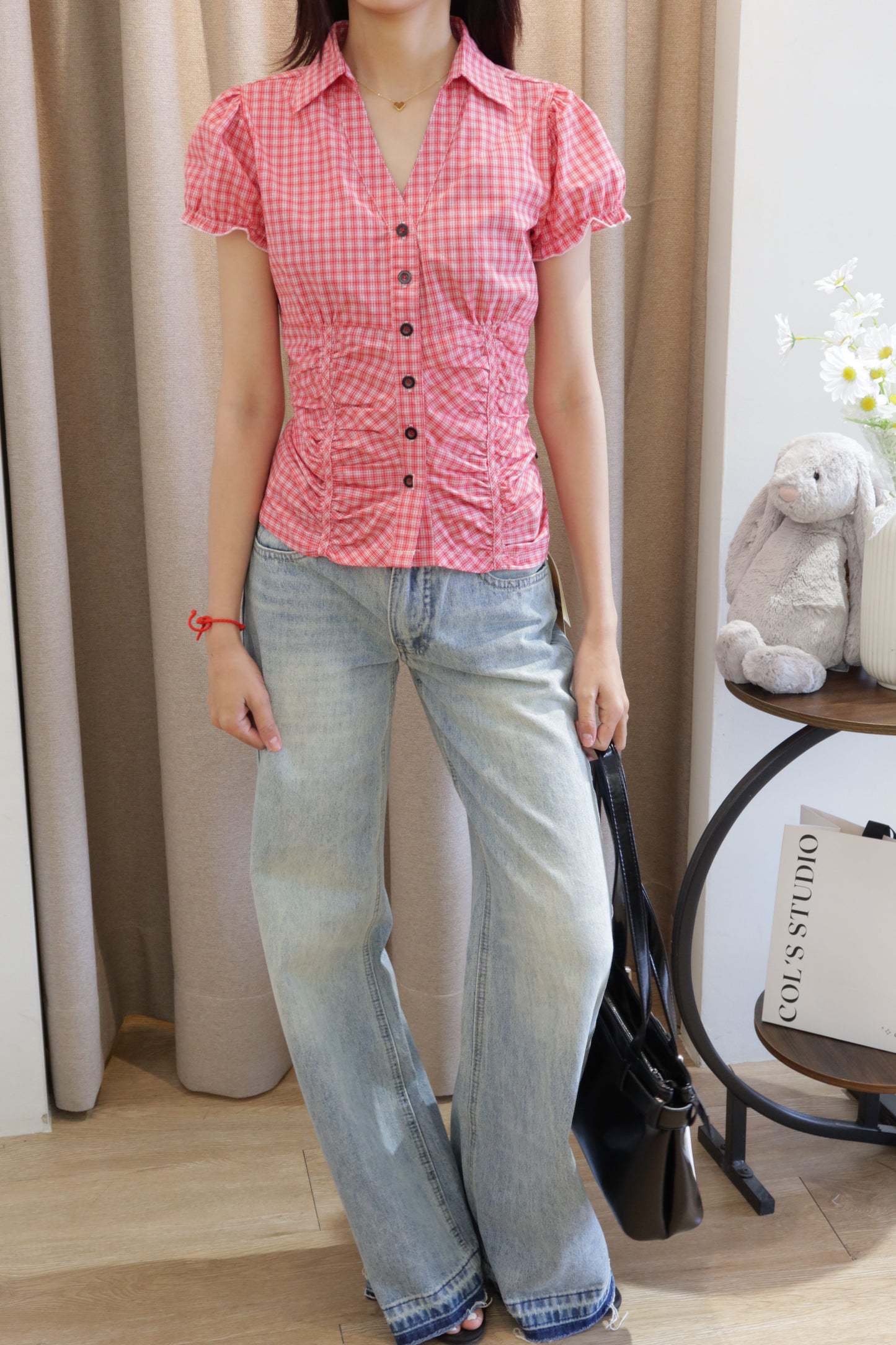 Runched detailed blouse