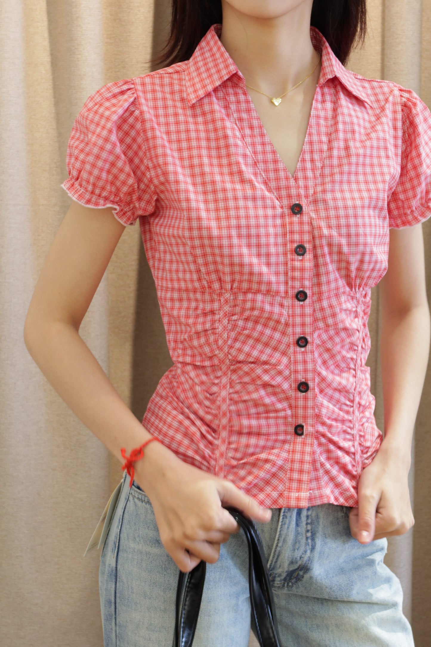 Runched detailed blouse