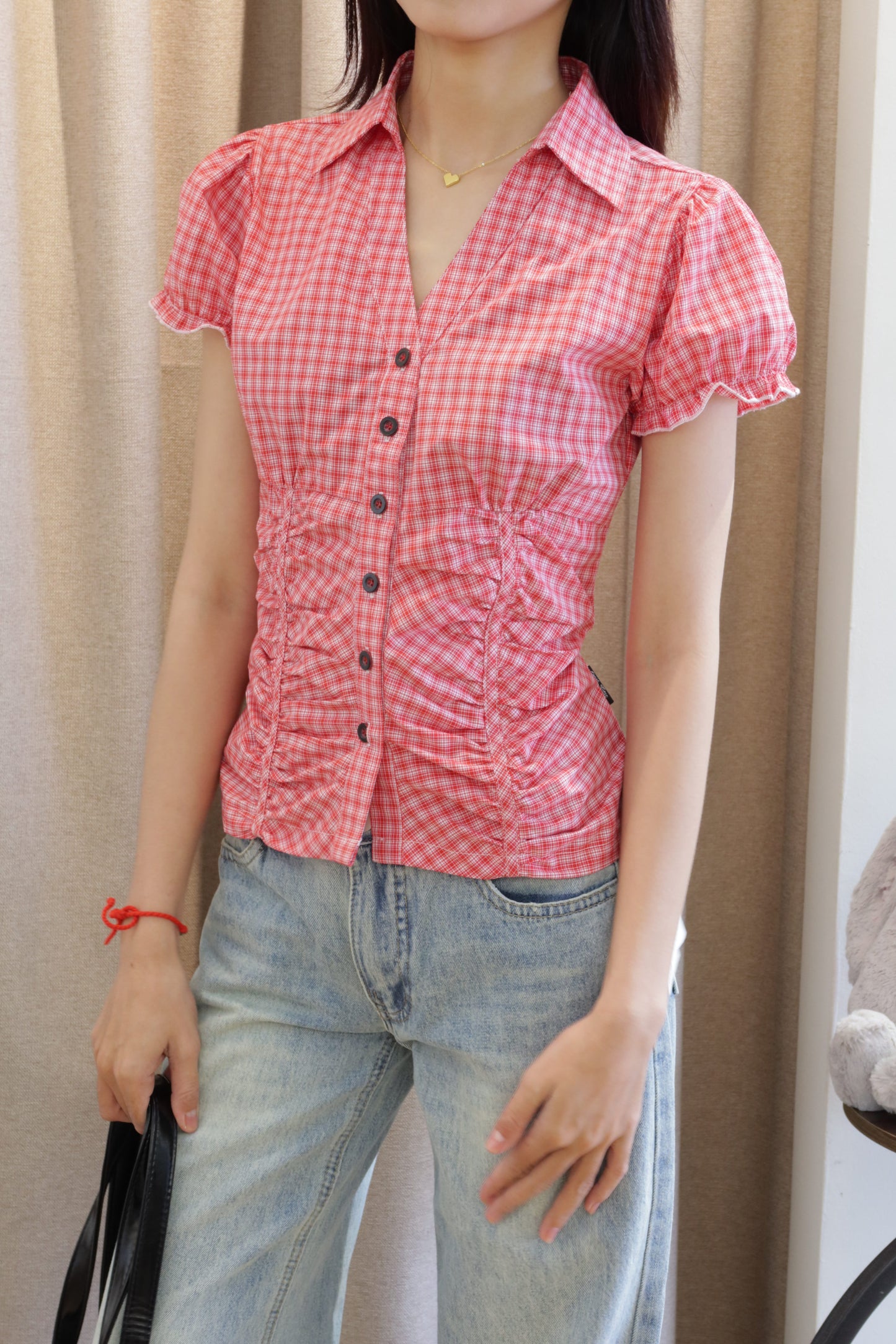 Runched detailed blouse
