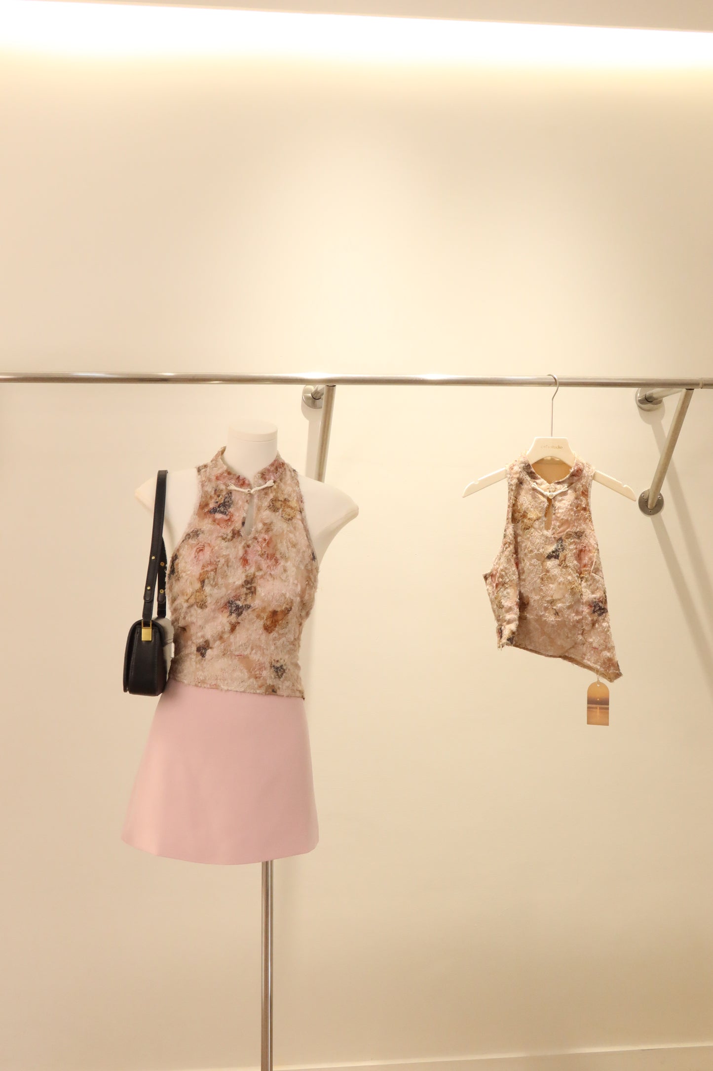 Forest print qipao top