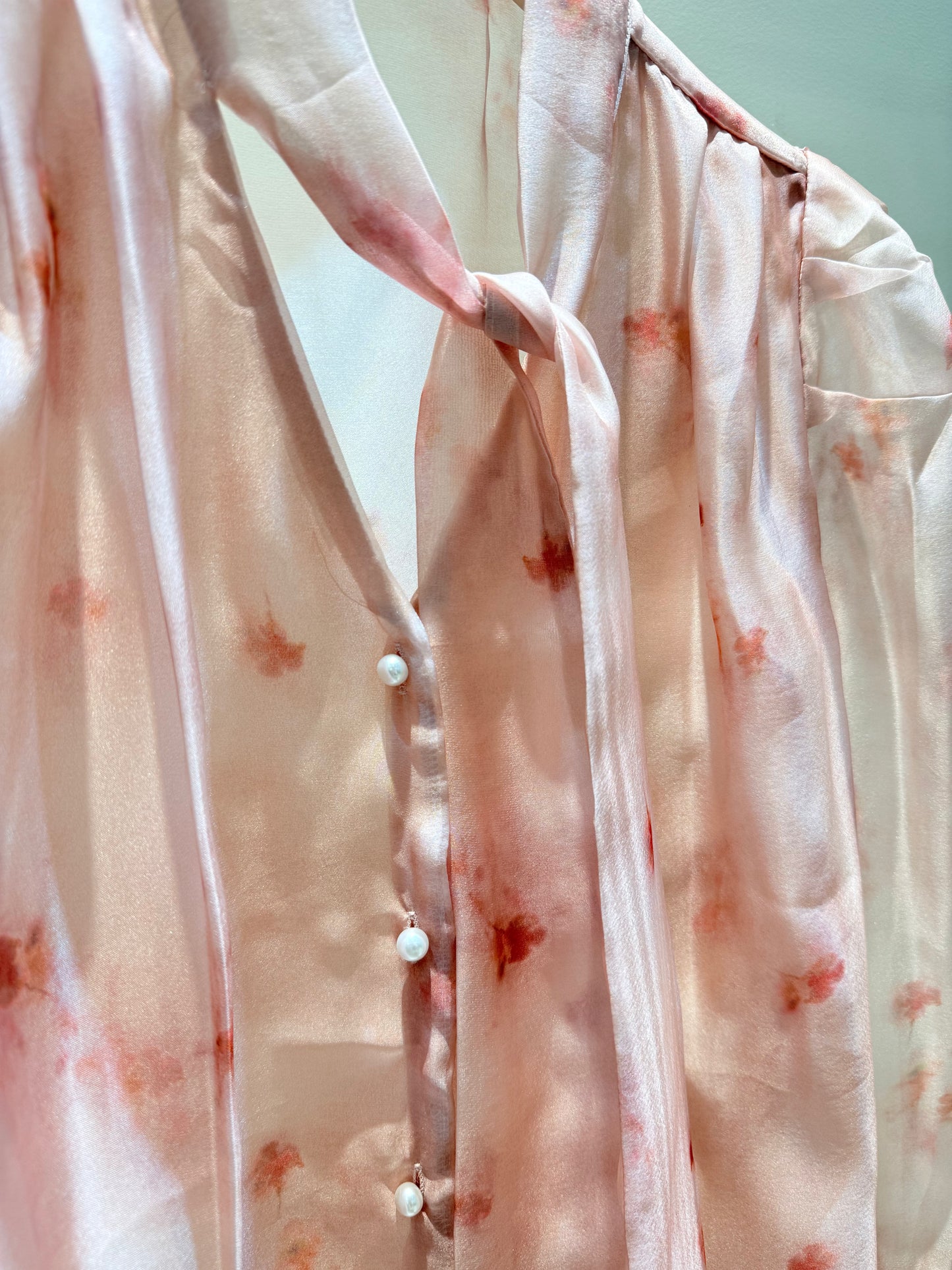 Pink floral blouse