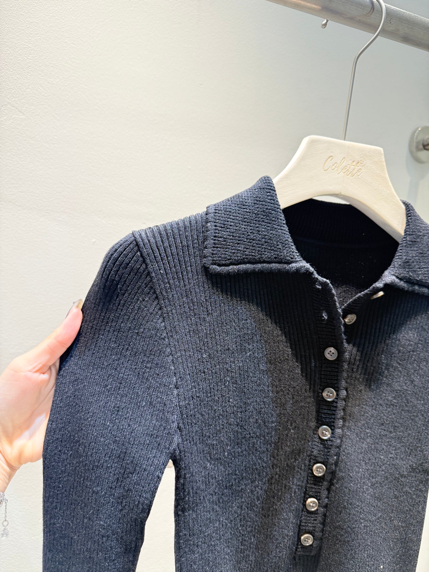 Polo knitted sweater