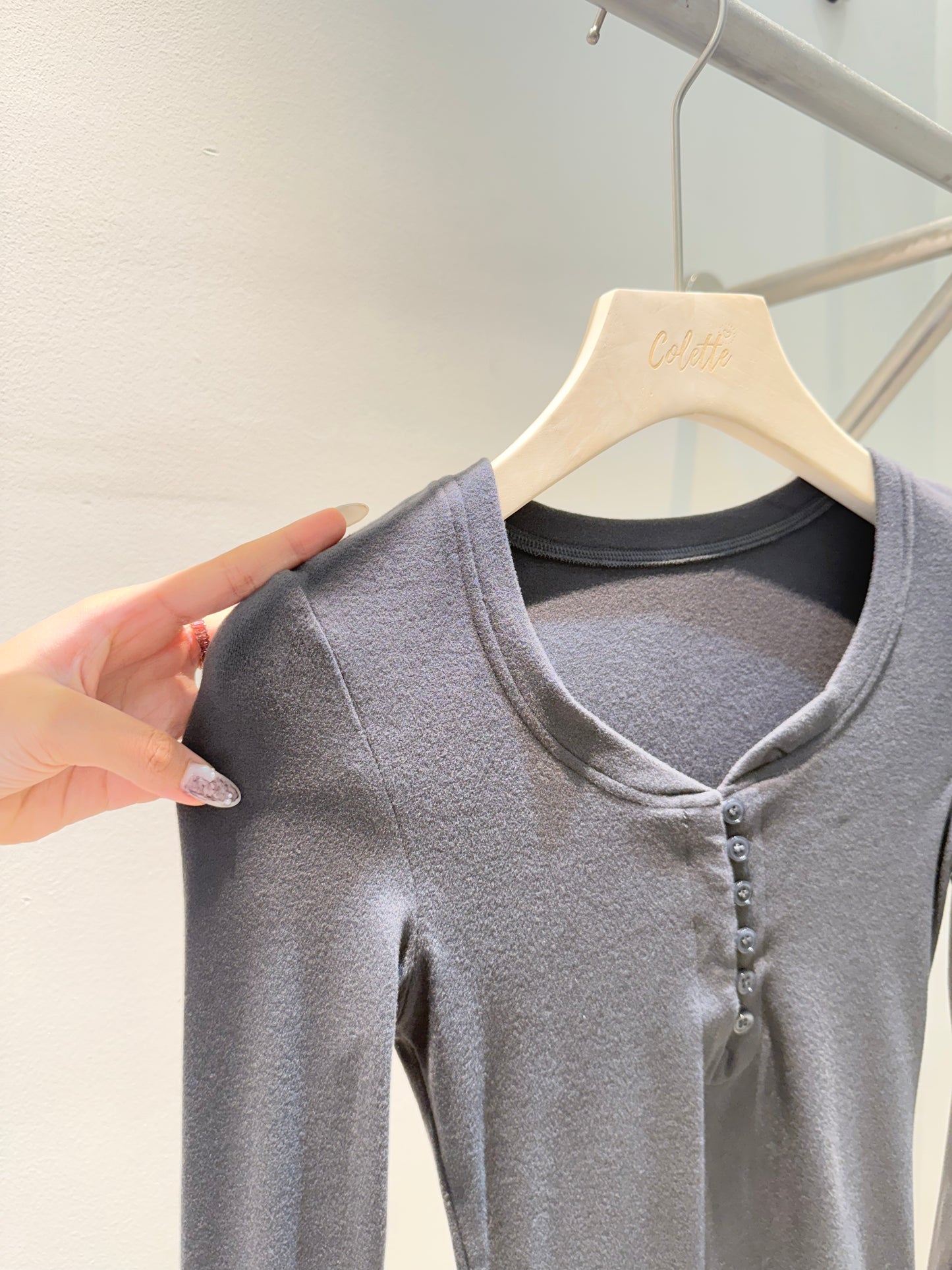Dark gray buttons long sleeve