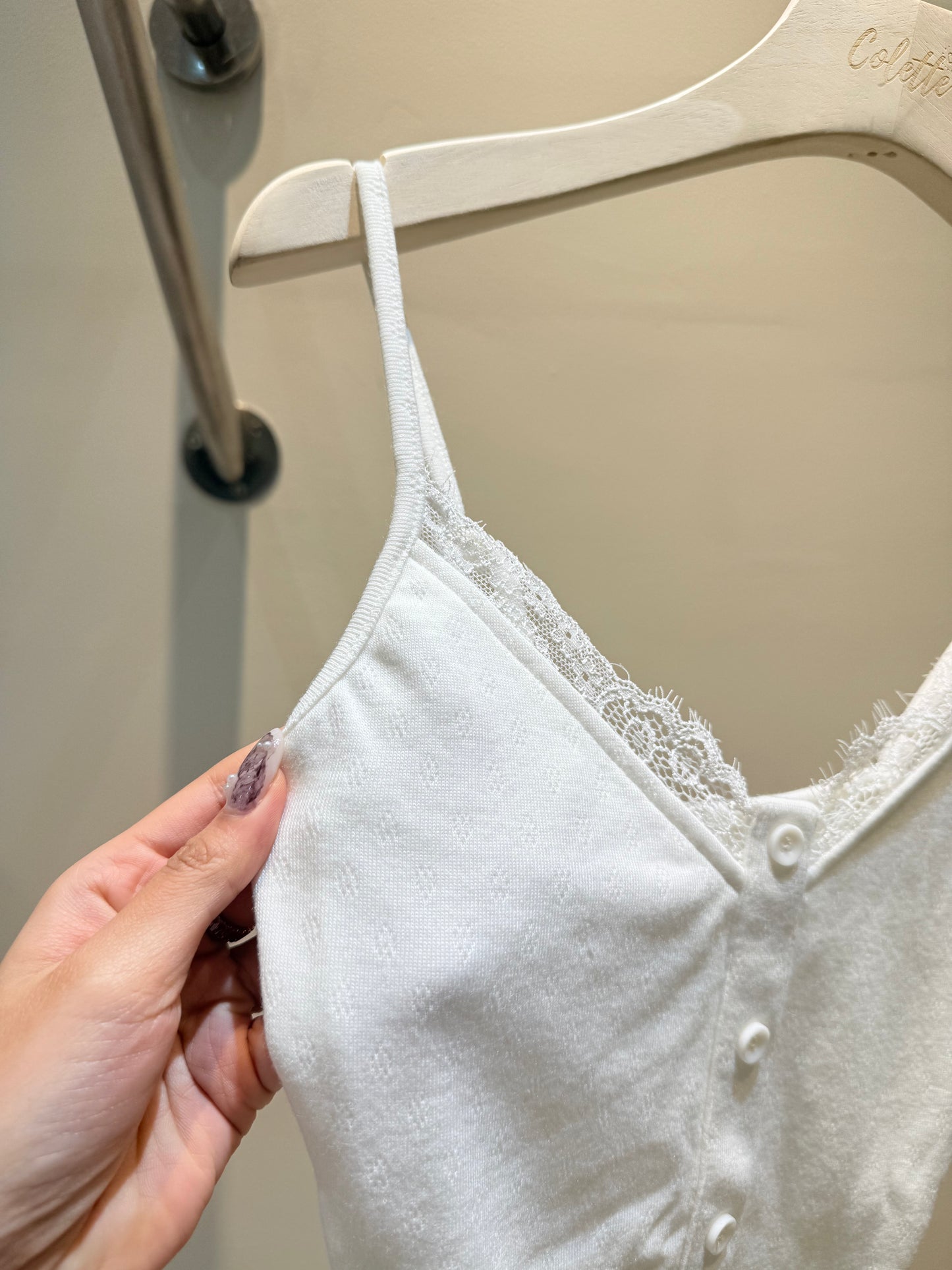 White buttons tank top