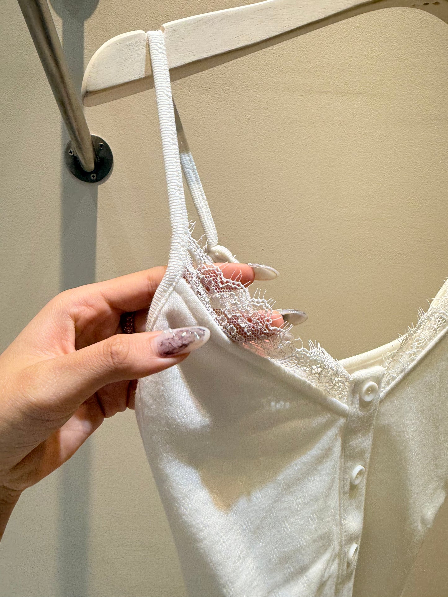 White buttons tank top