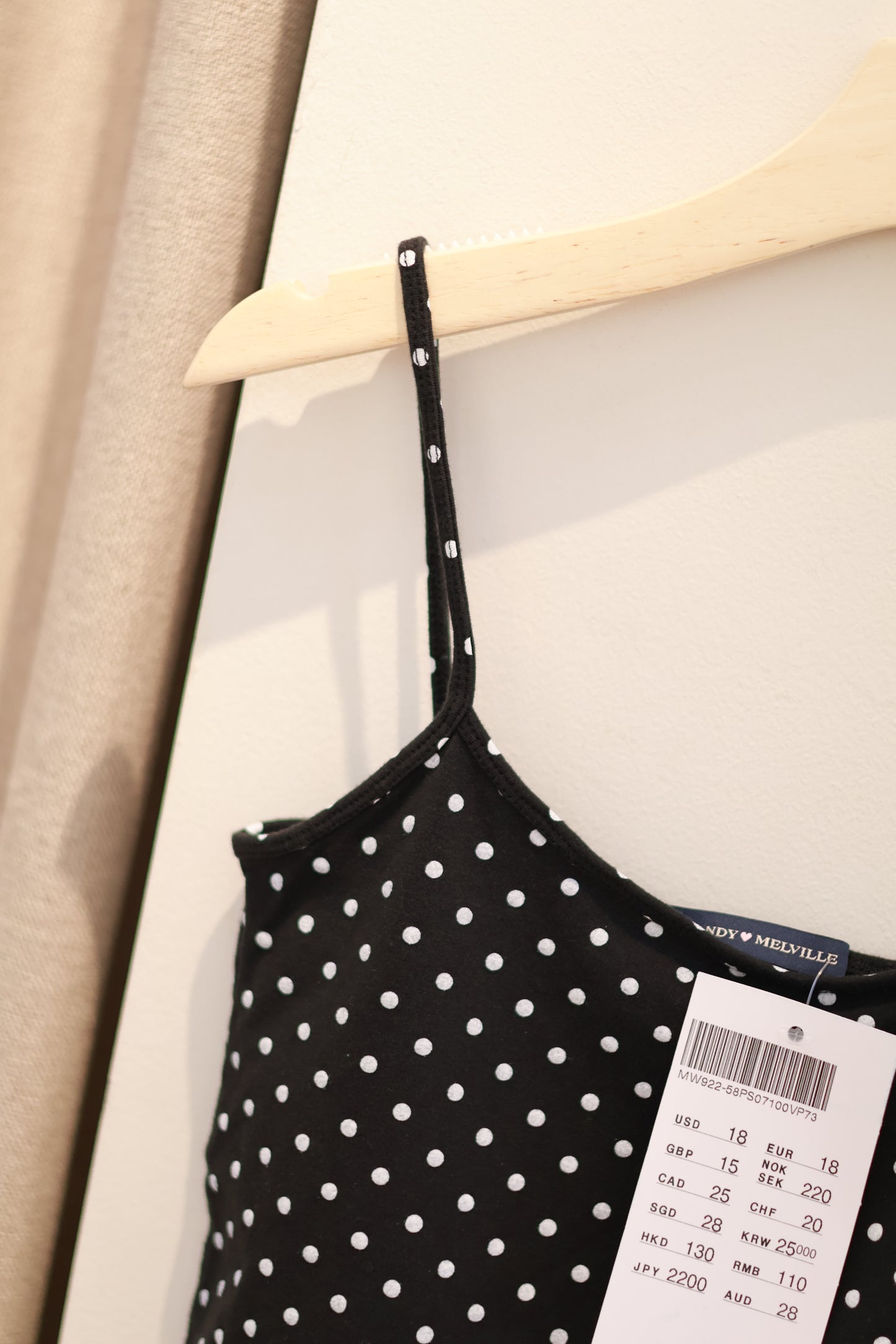 BRANDY Skyler Polka Dots Tank - Black