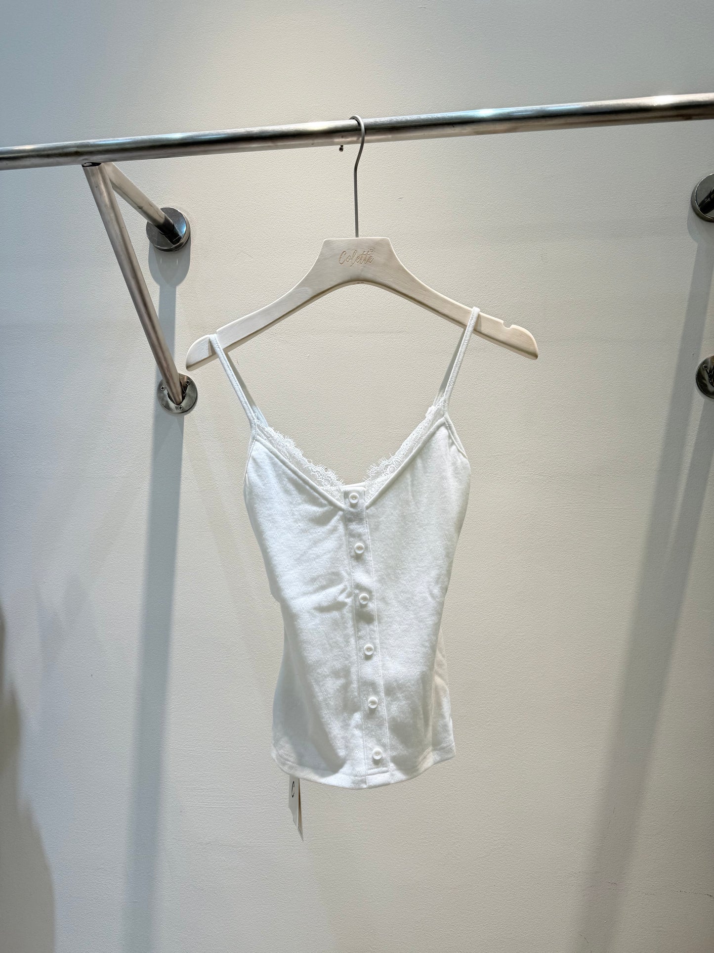 White buttons tank top