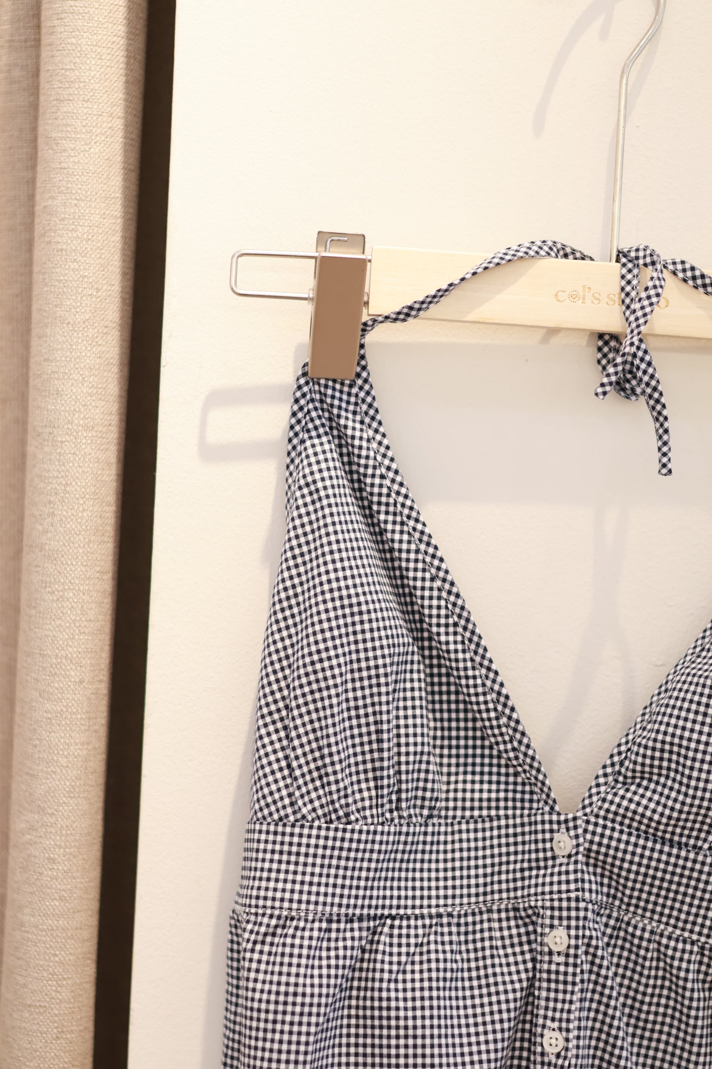 BRANDY Edith Halter Plaid Tank