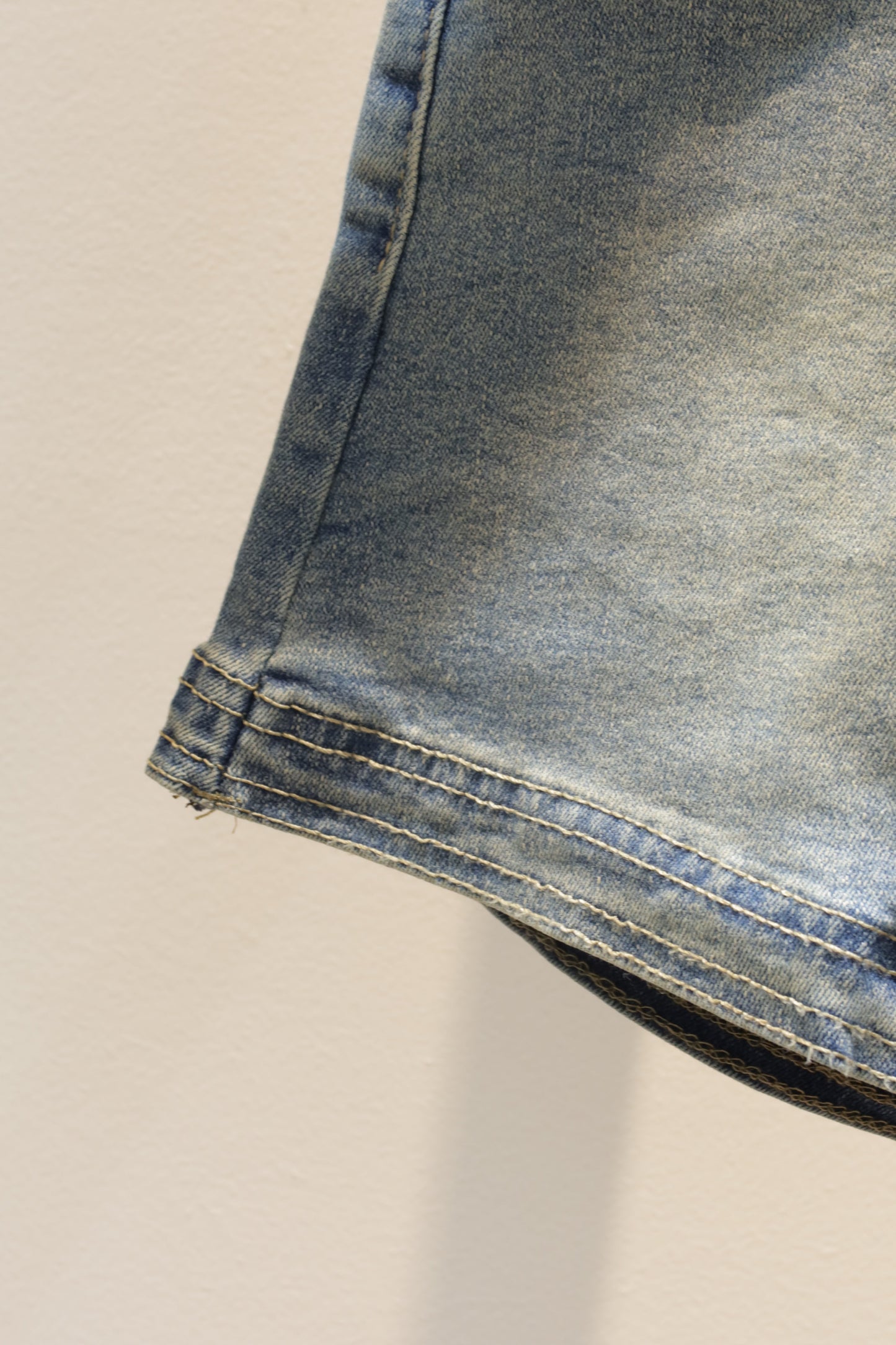 light washed denim shorts