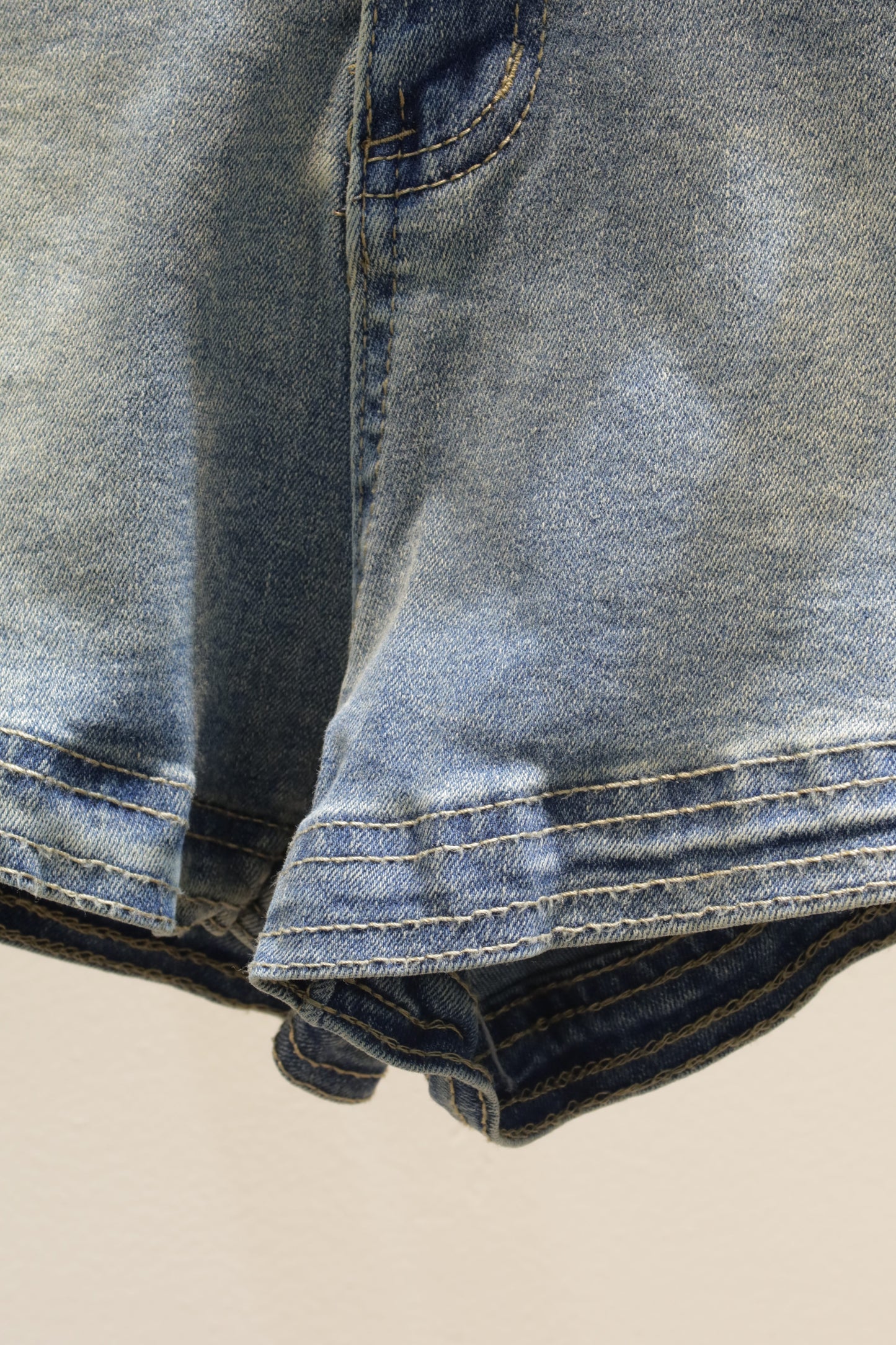 light washed denim shorts