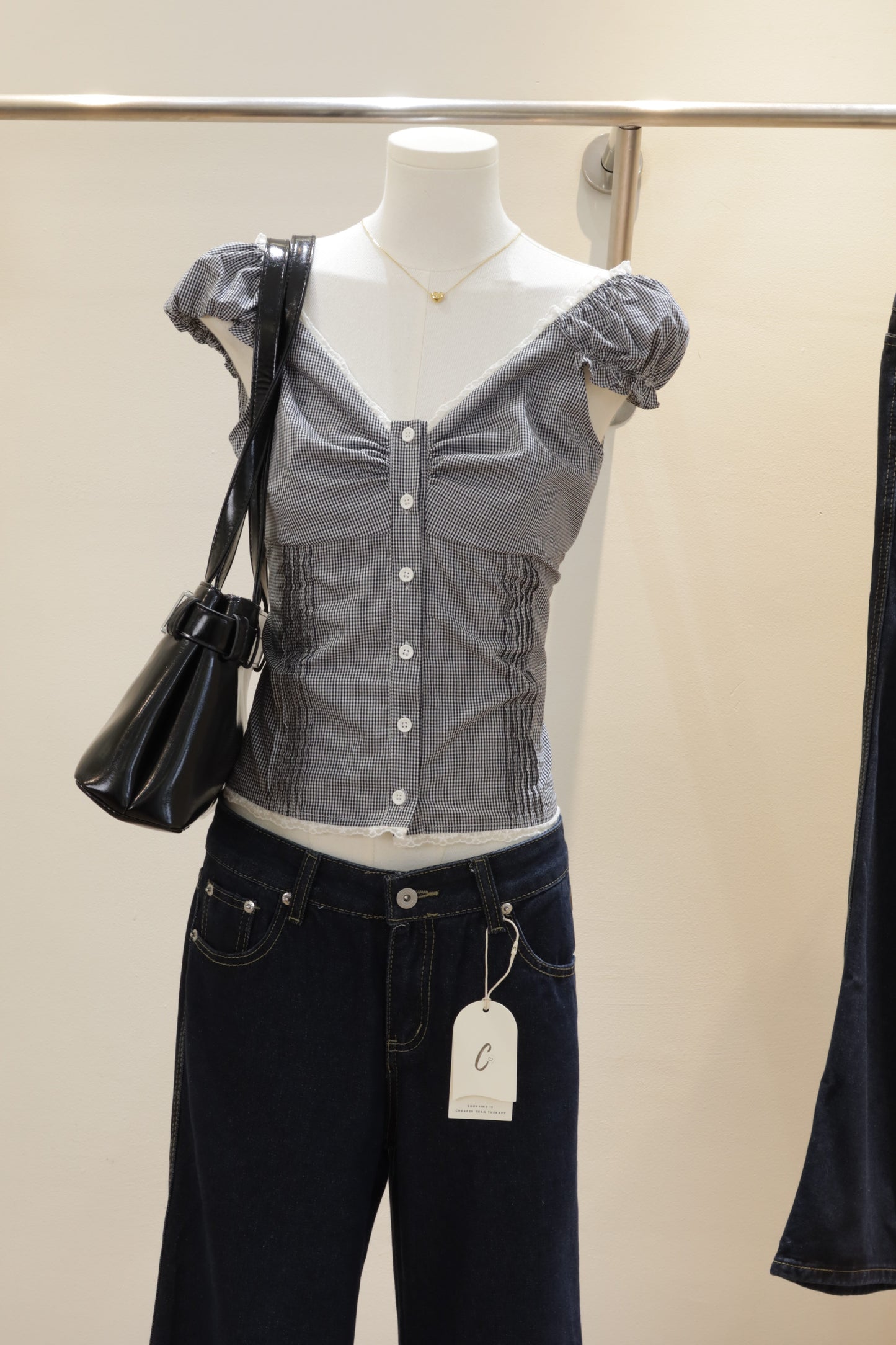 Dark blue flared jeans