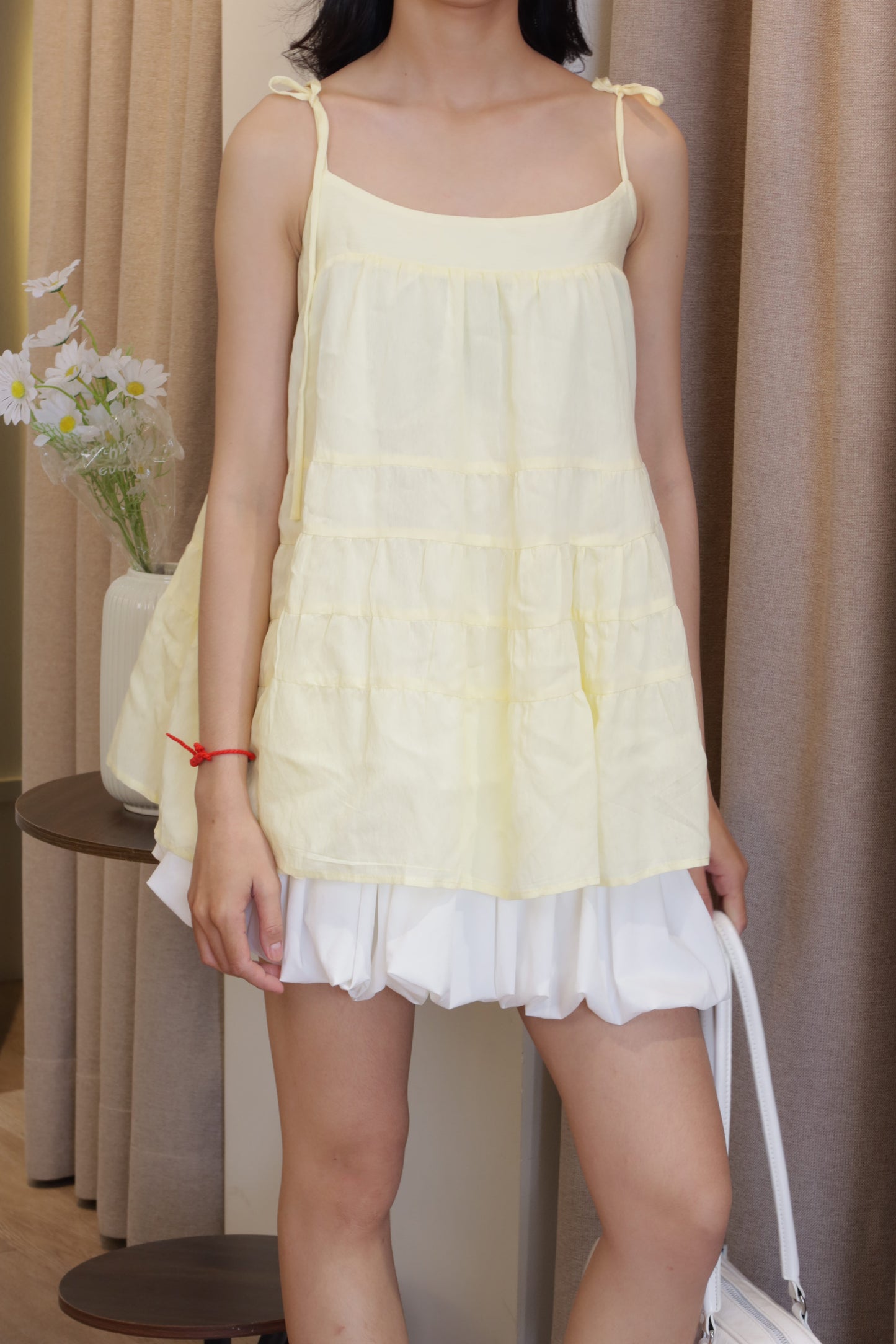 Tellow flowy tank top