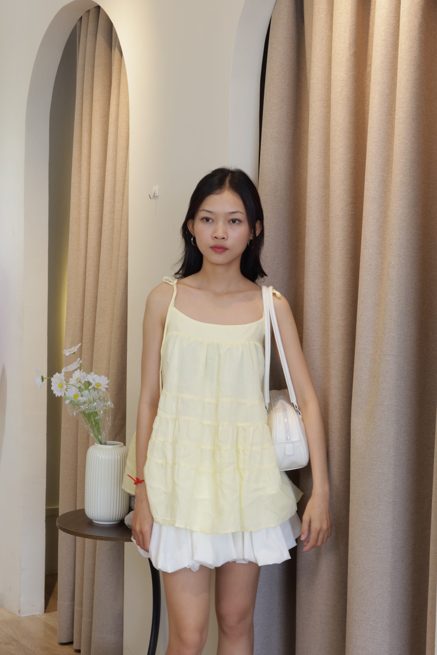 Tellow flowy tank top