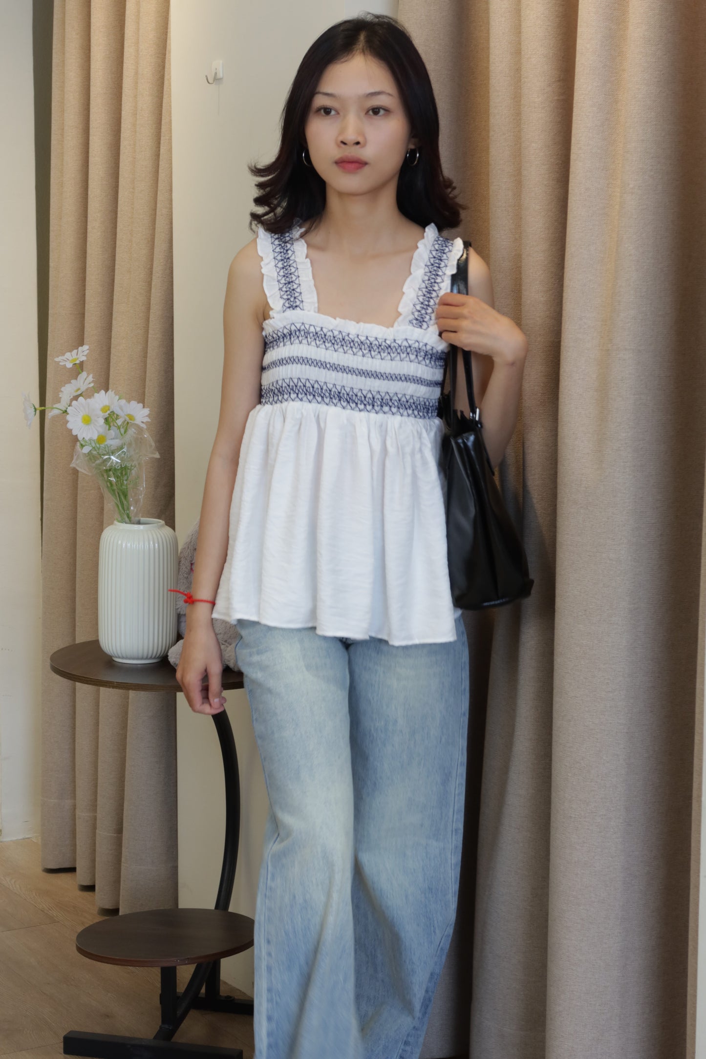 Zigzag design flowy top