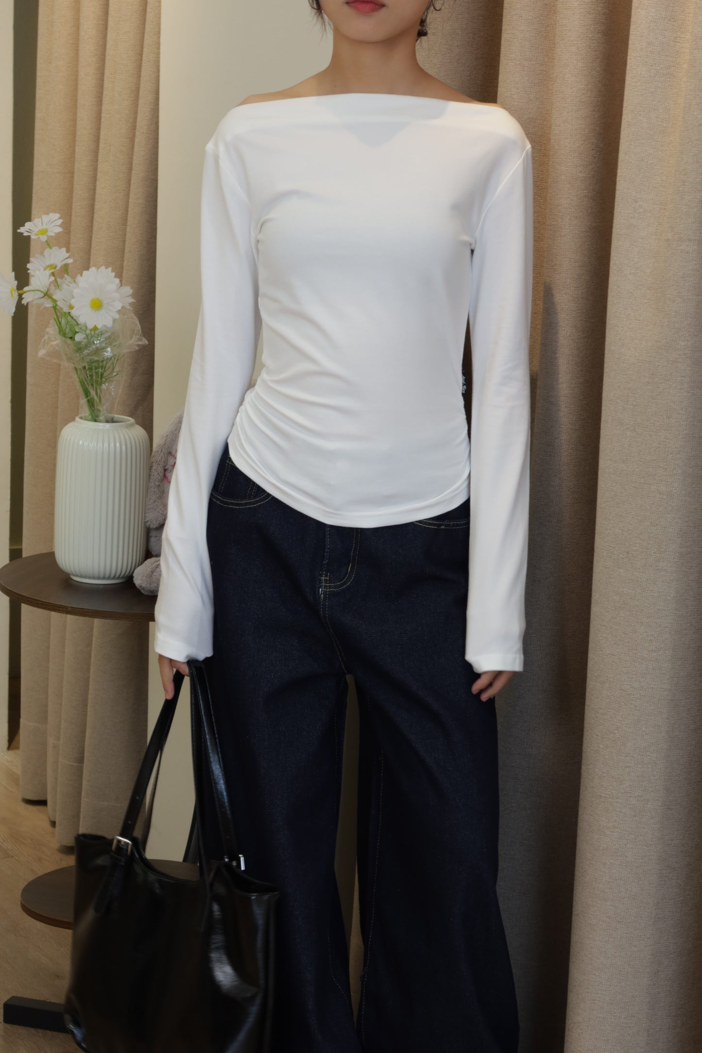 Boat neck long sleeve