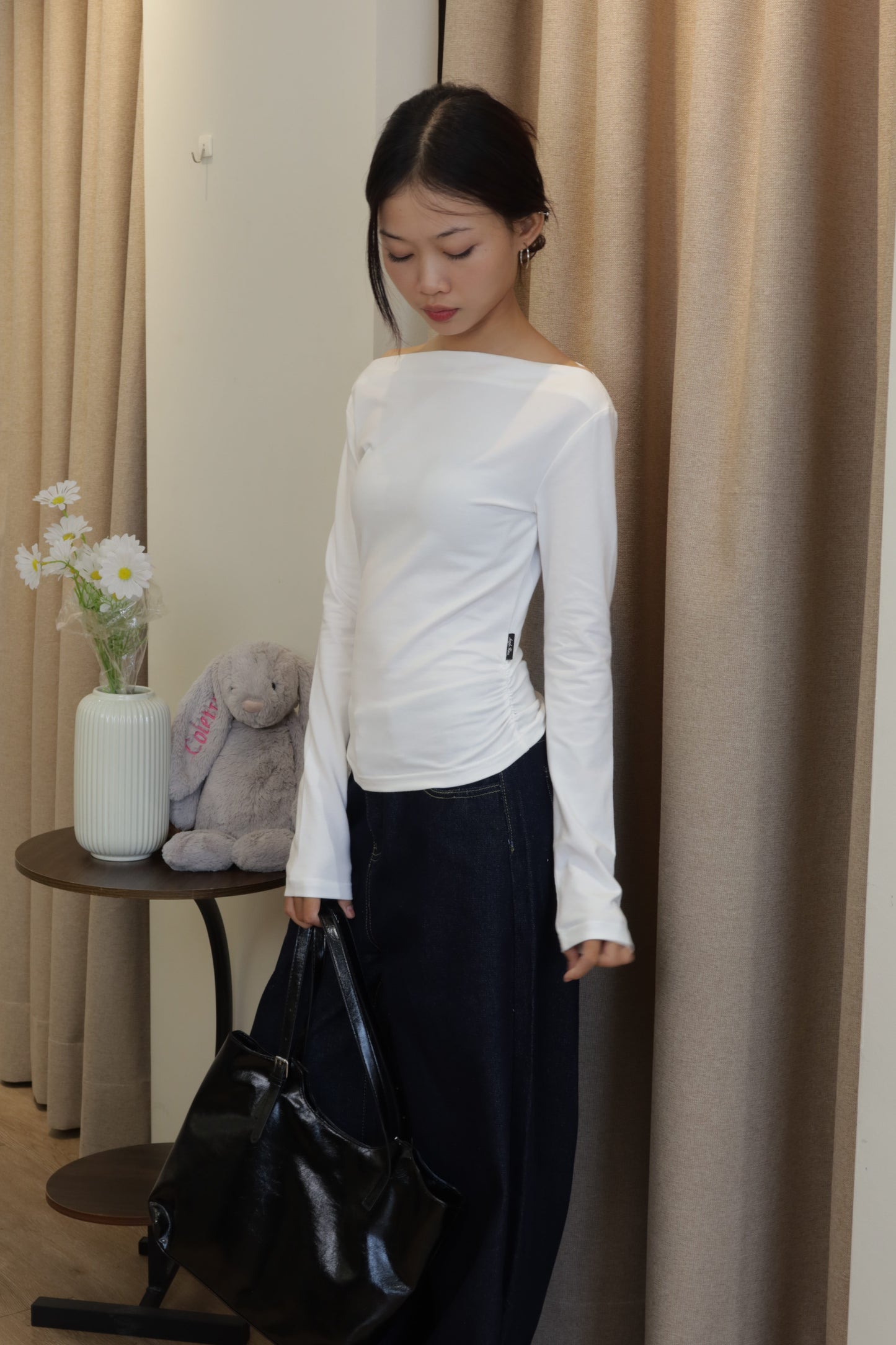 Boat neck long sleeve