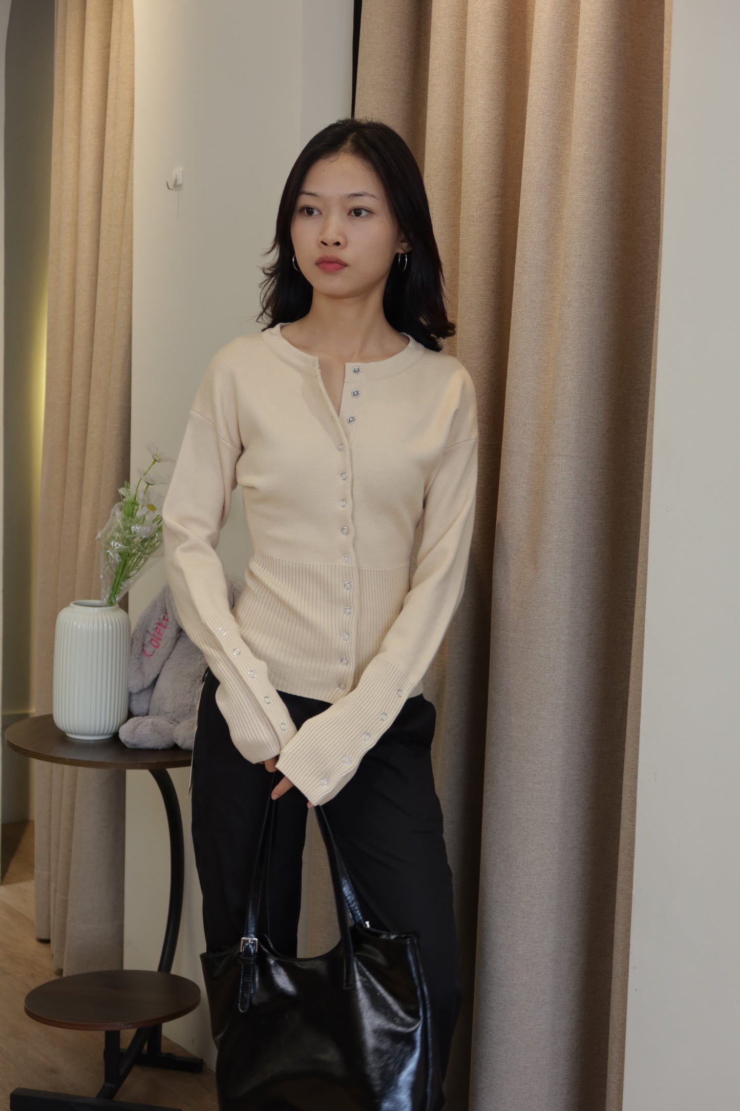 DM buttons cardigan
