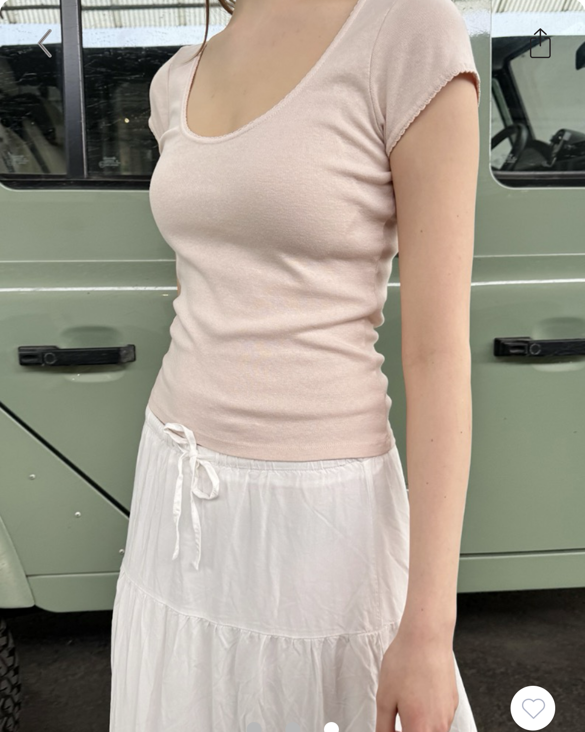 BRANDY Lesley Scalloped Trip Top- pink