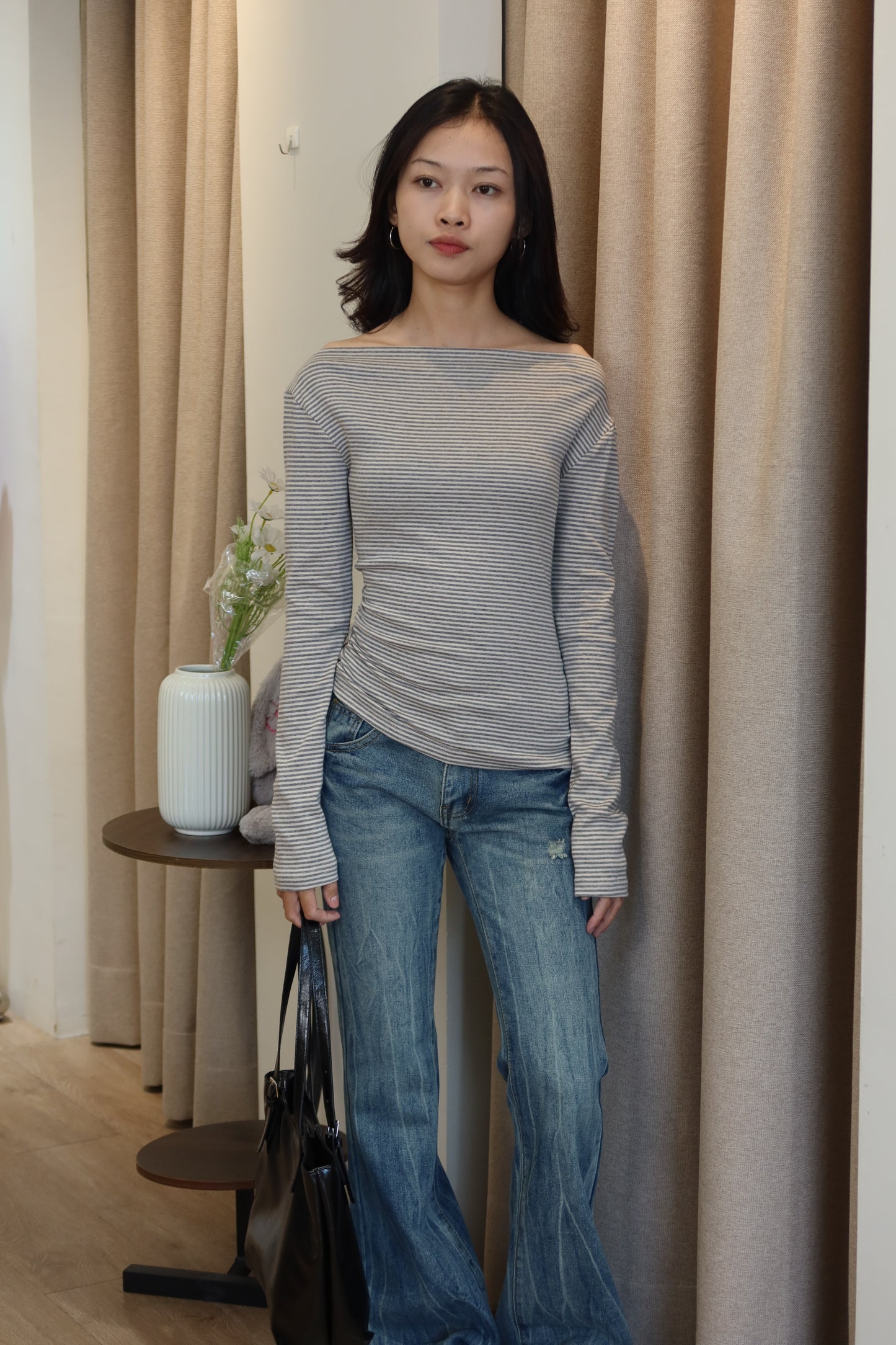 Boat neck long sleeve