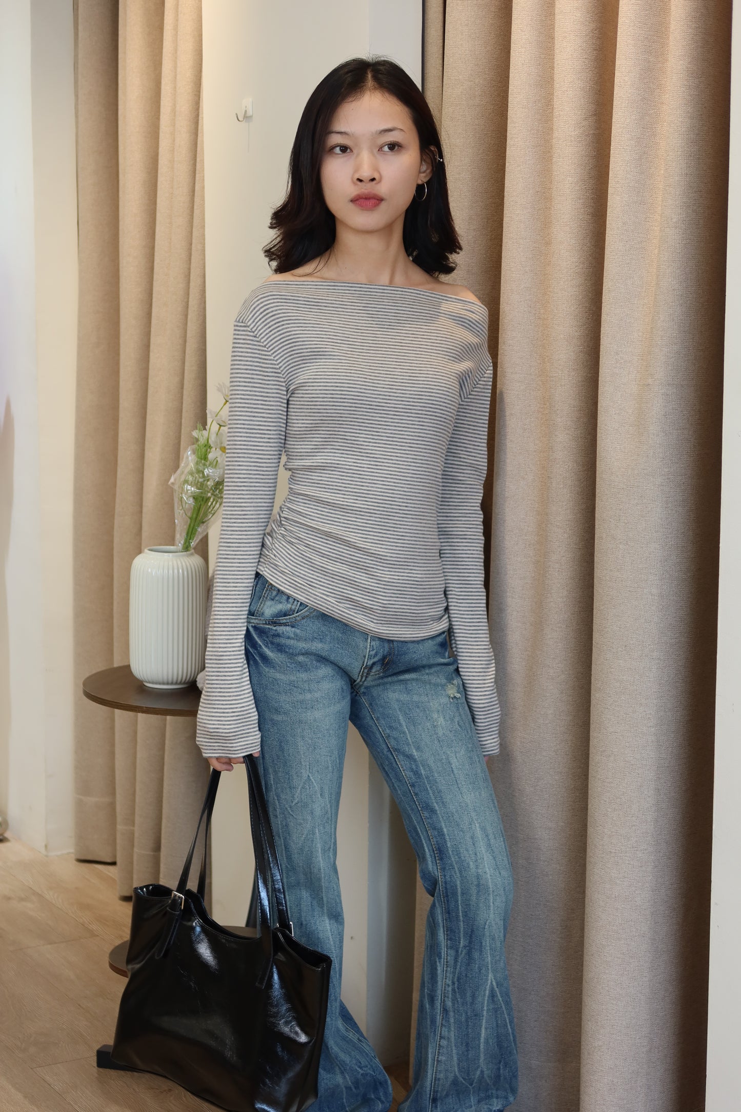 Boat neck long sleeve