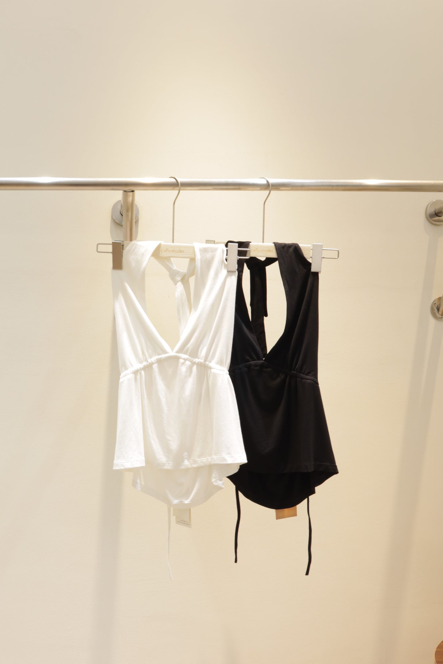 Halter low cut top