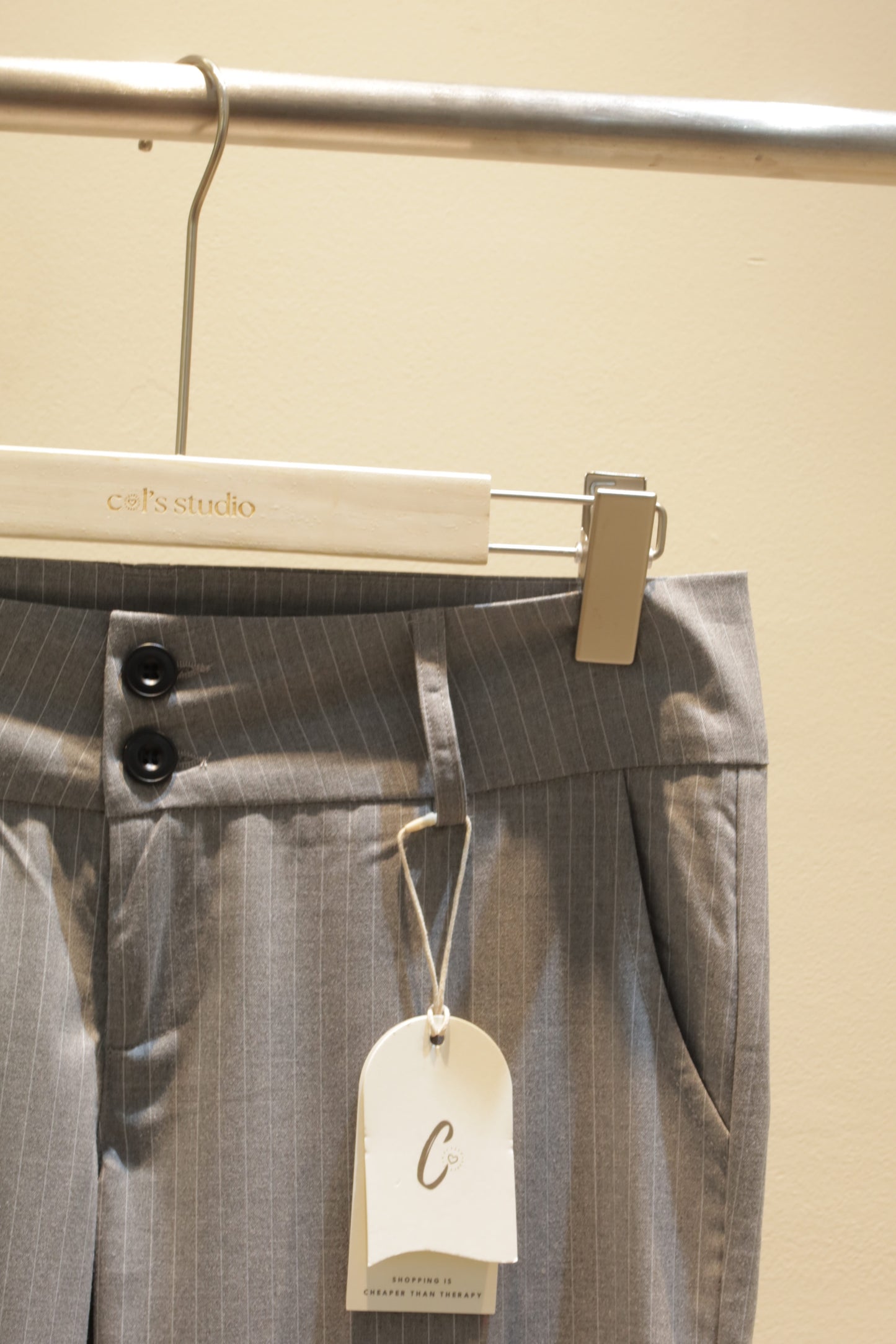 Gray stripes trouser