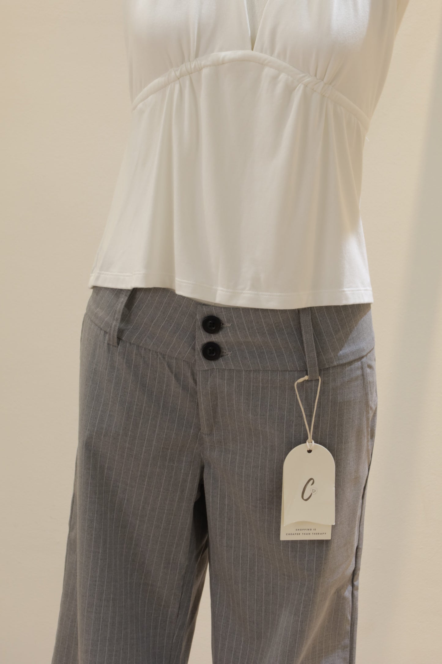 Gray stripes trouser