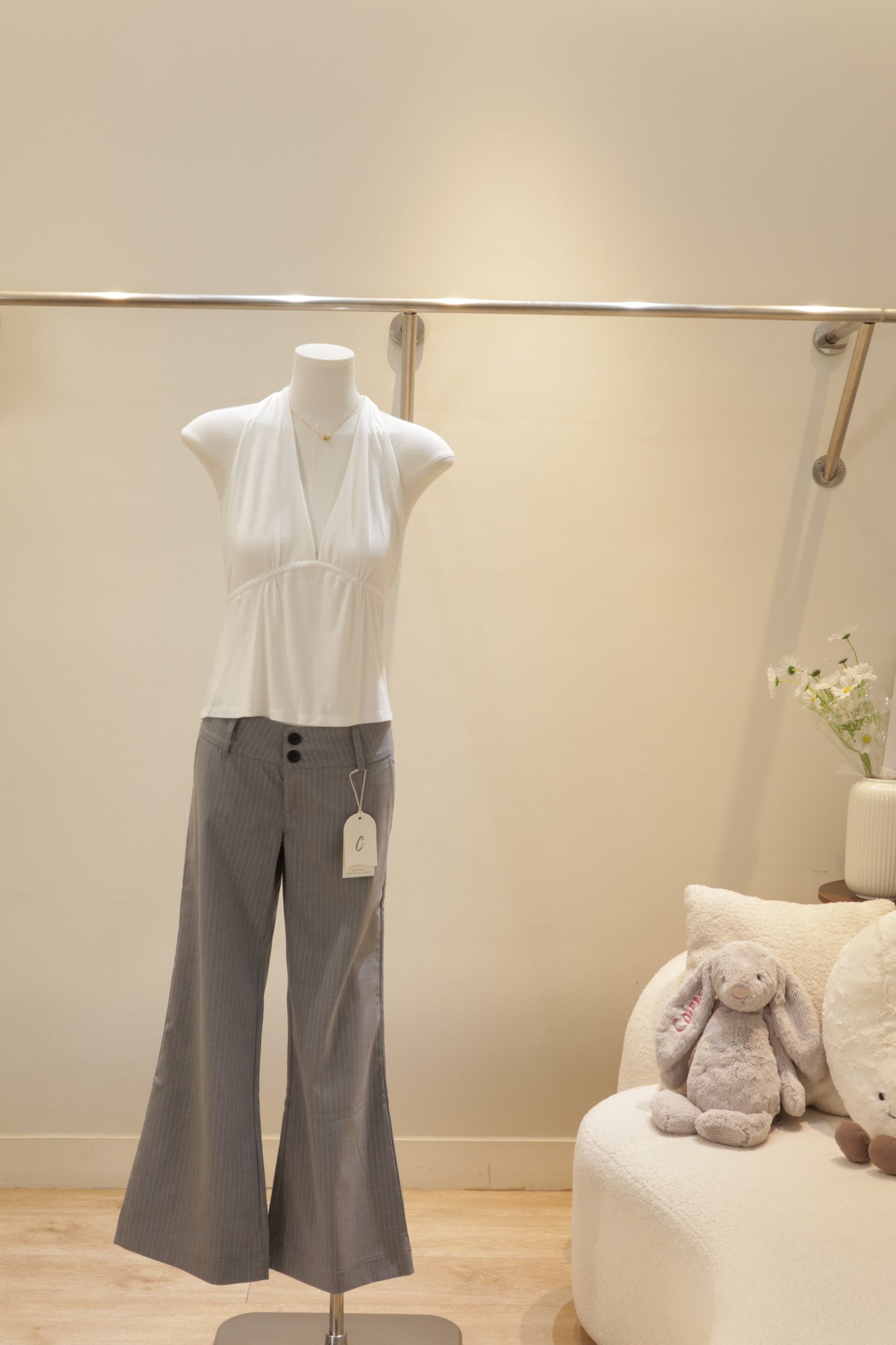 Gray stripes trouser