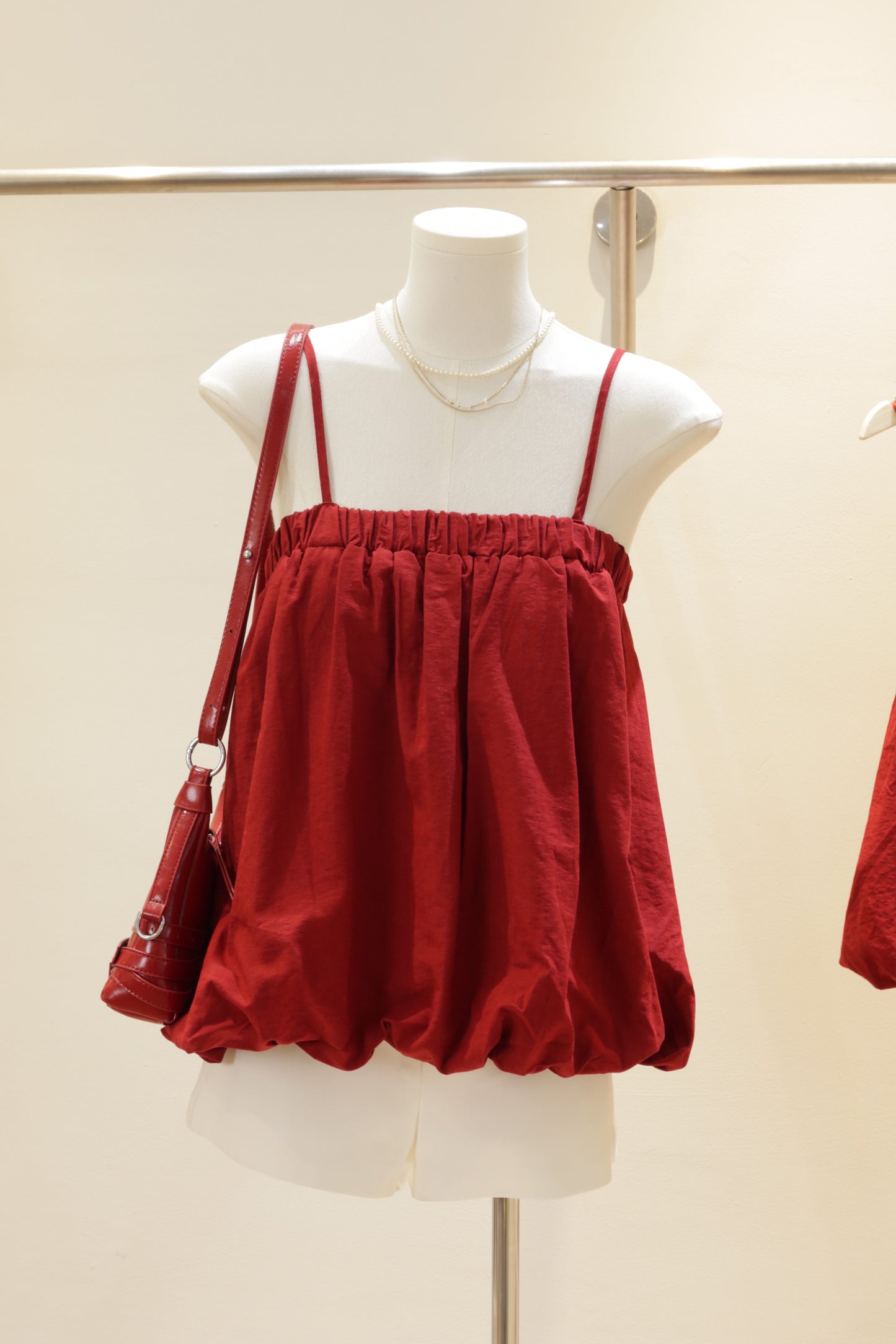 Red flowy top