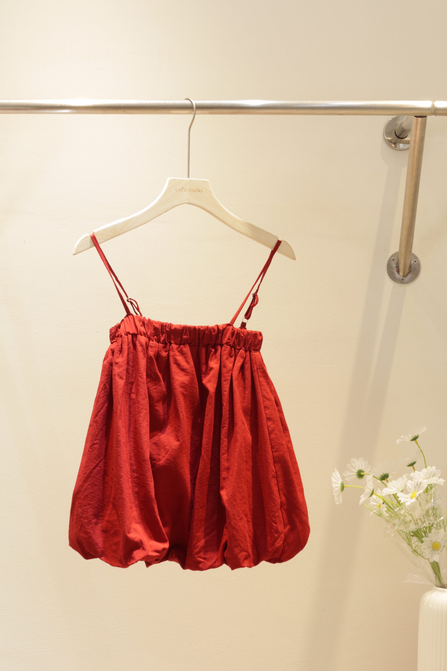 Red flowy top