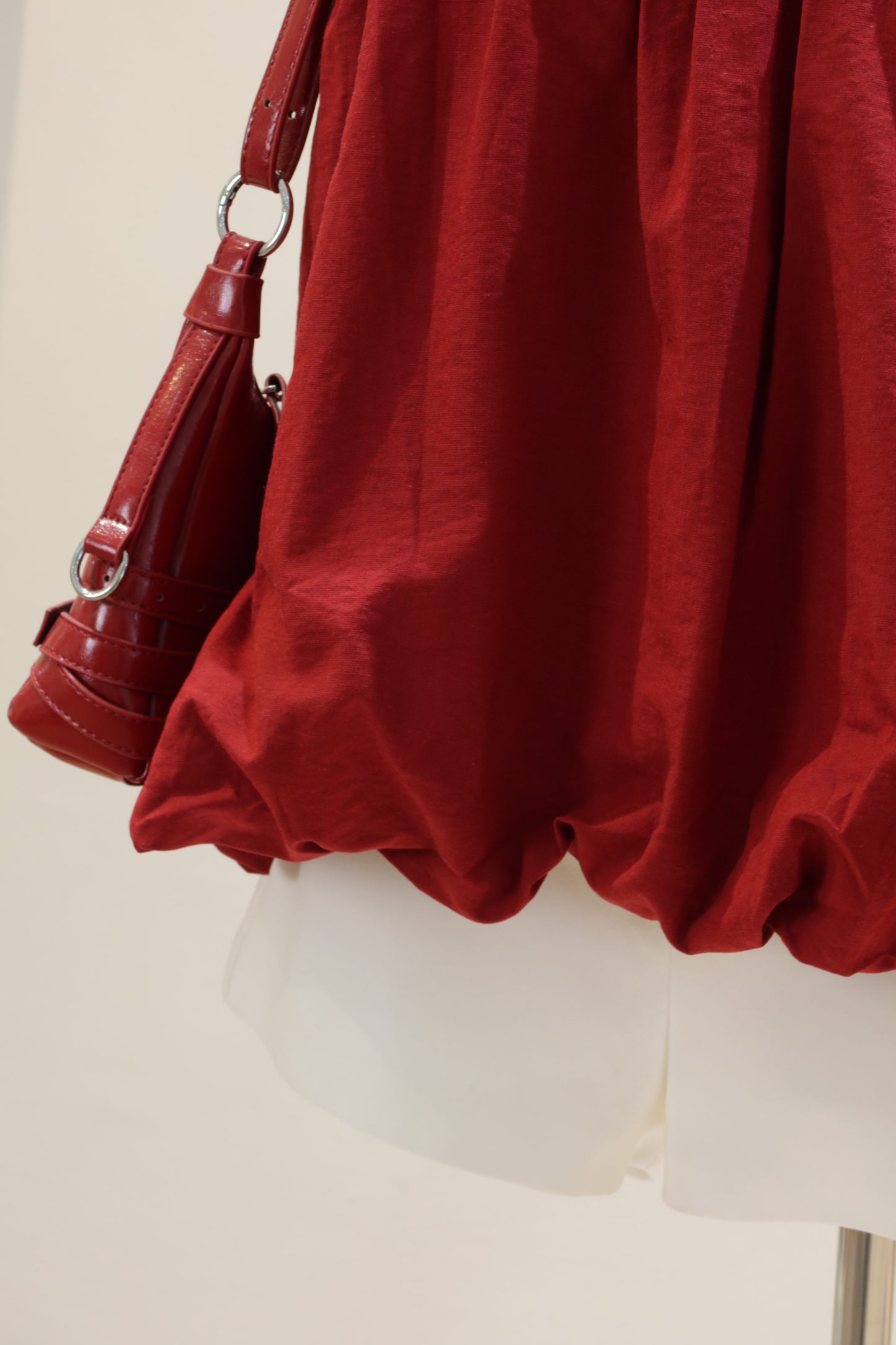 Red flowy top