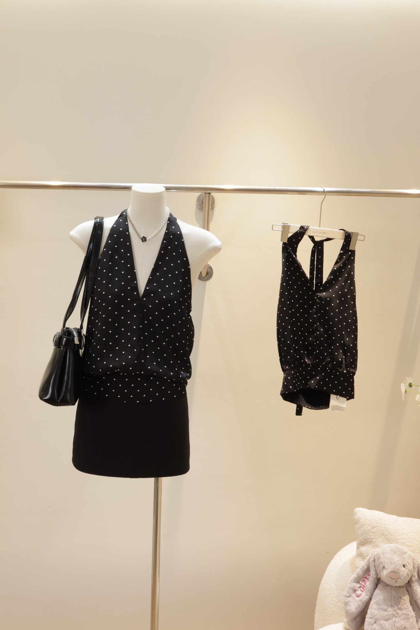 Polkadot halter top