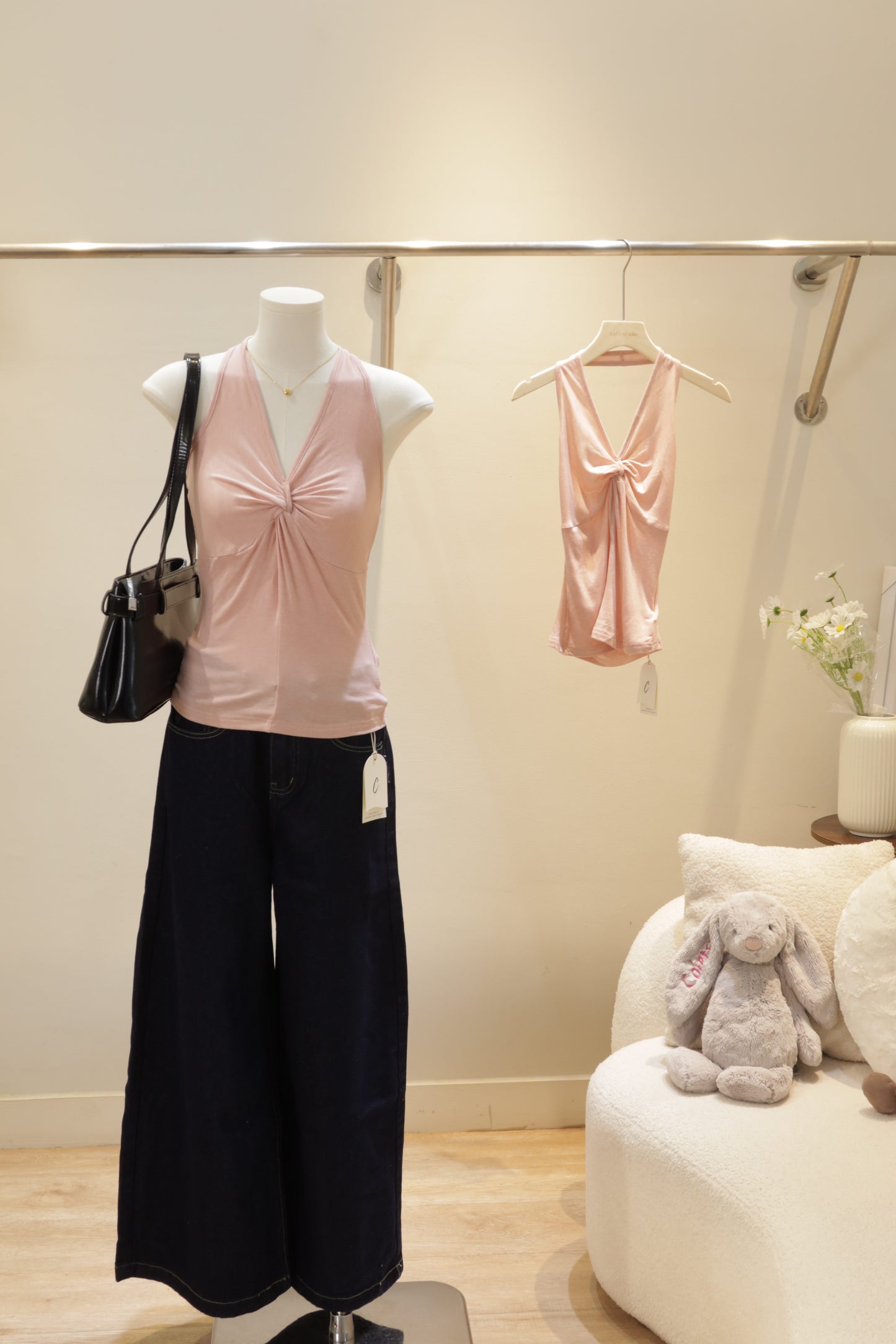 Pink halter top