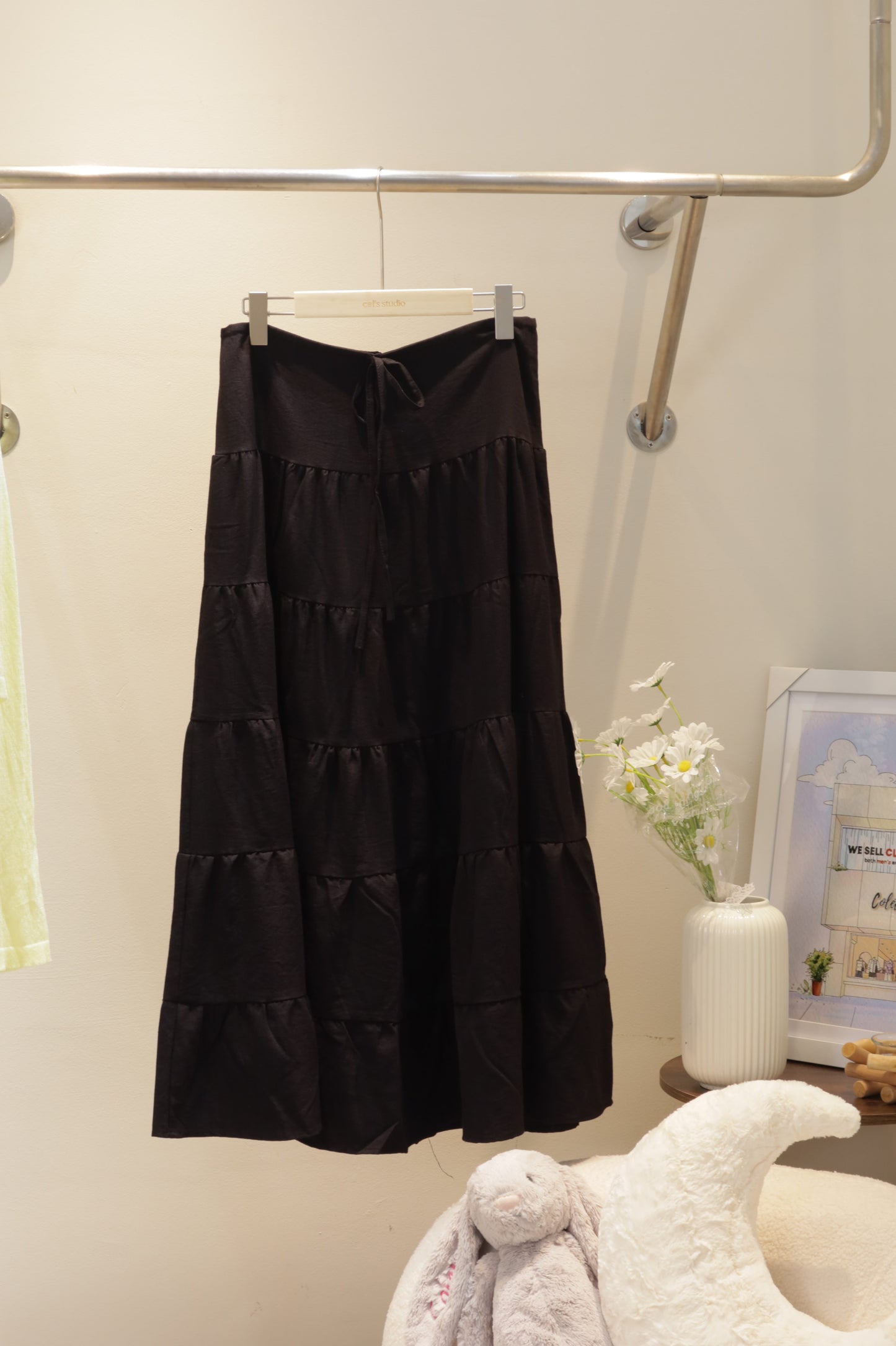Linen long skirt
