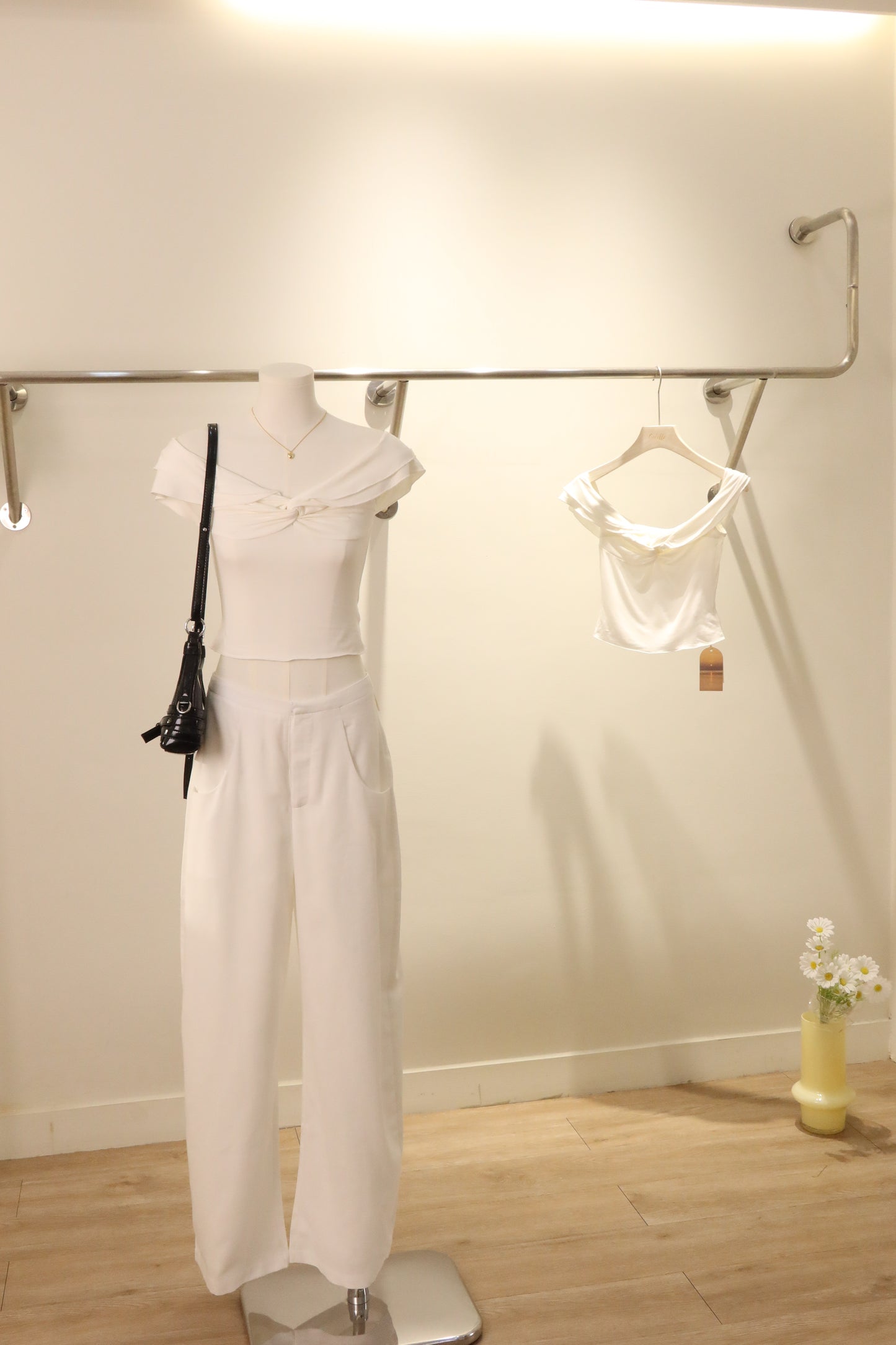 Elegant flow off shoulder