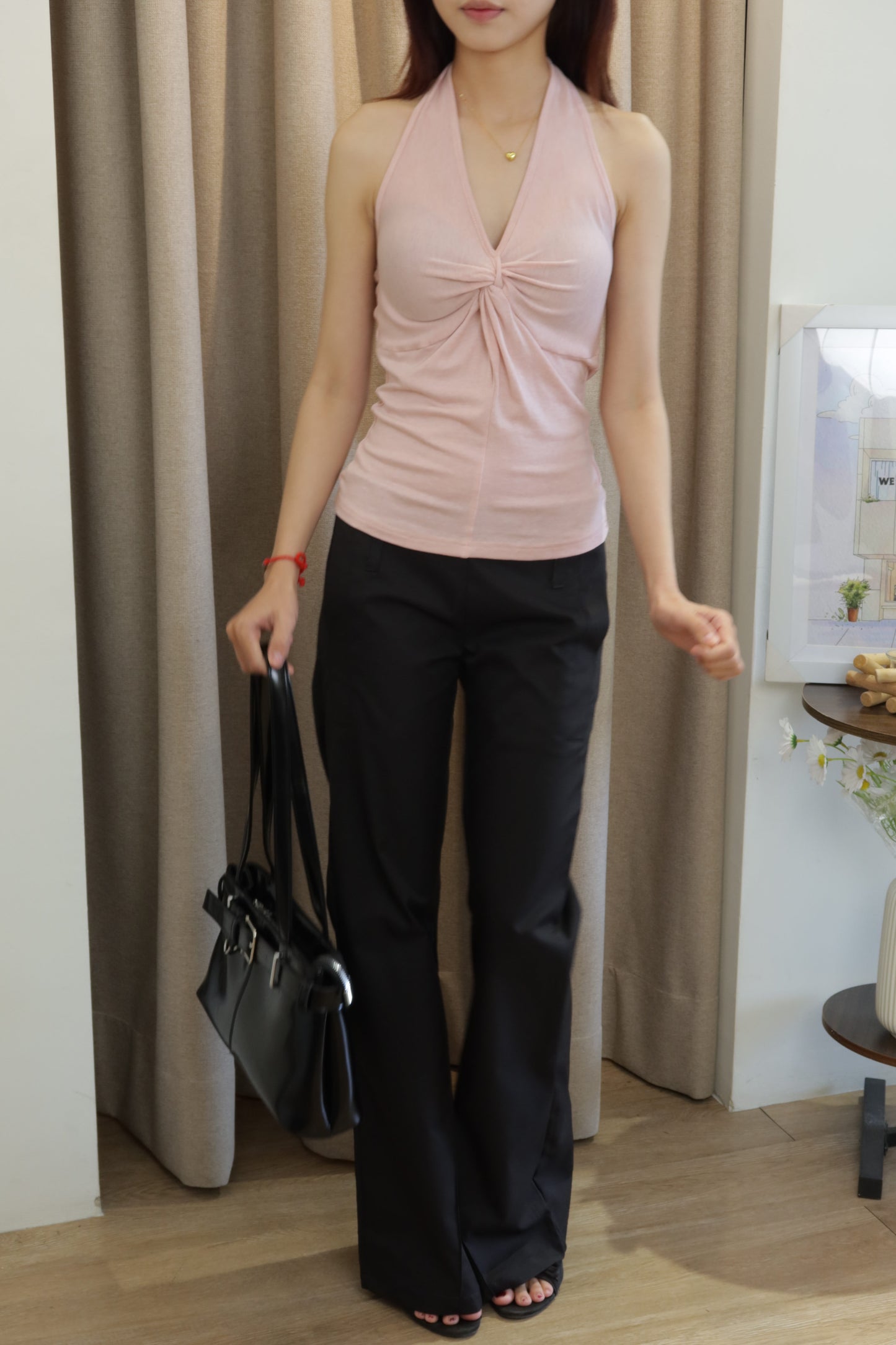 Pink halter top